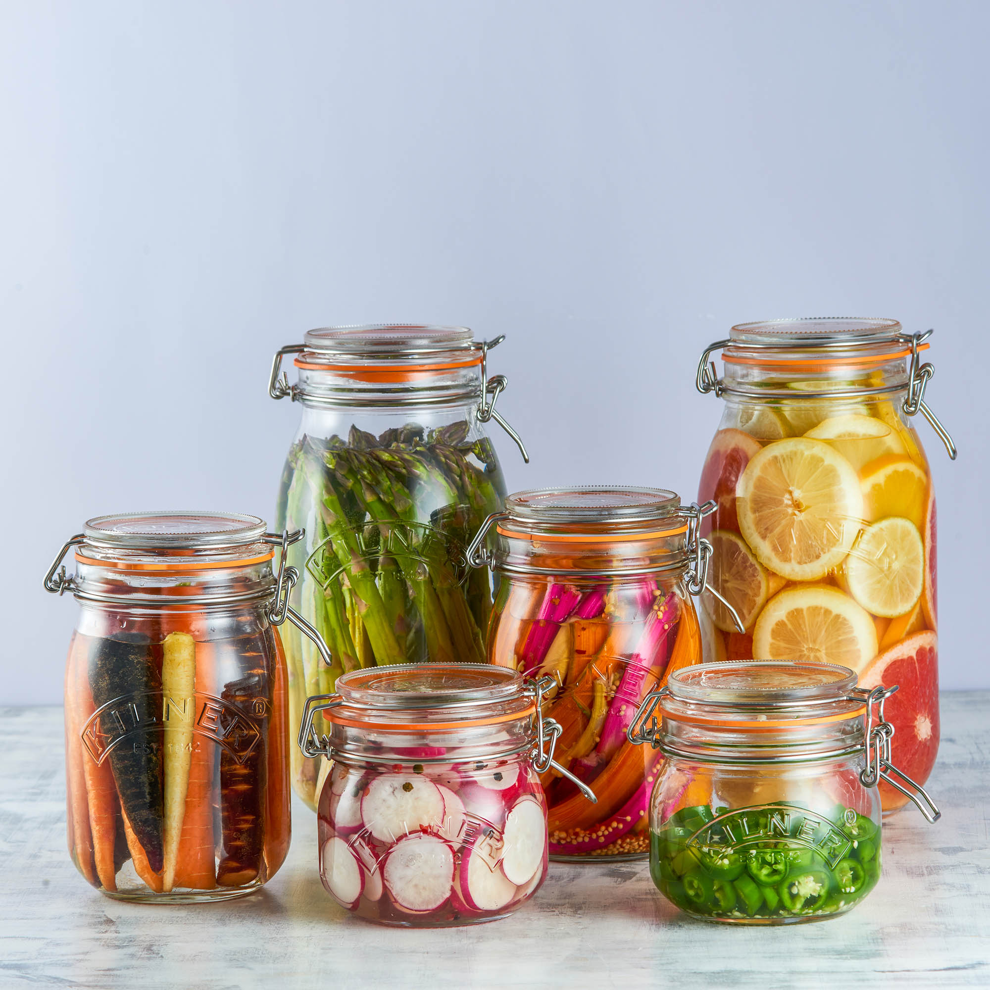 KILNER swing top jar round 2.0 litre storage jar preserving jar
