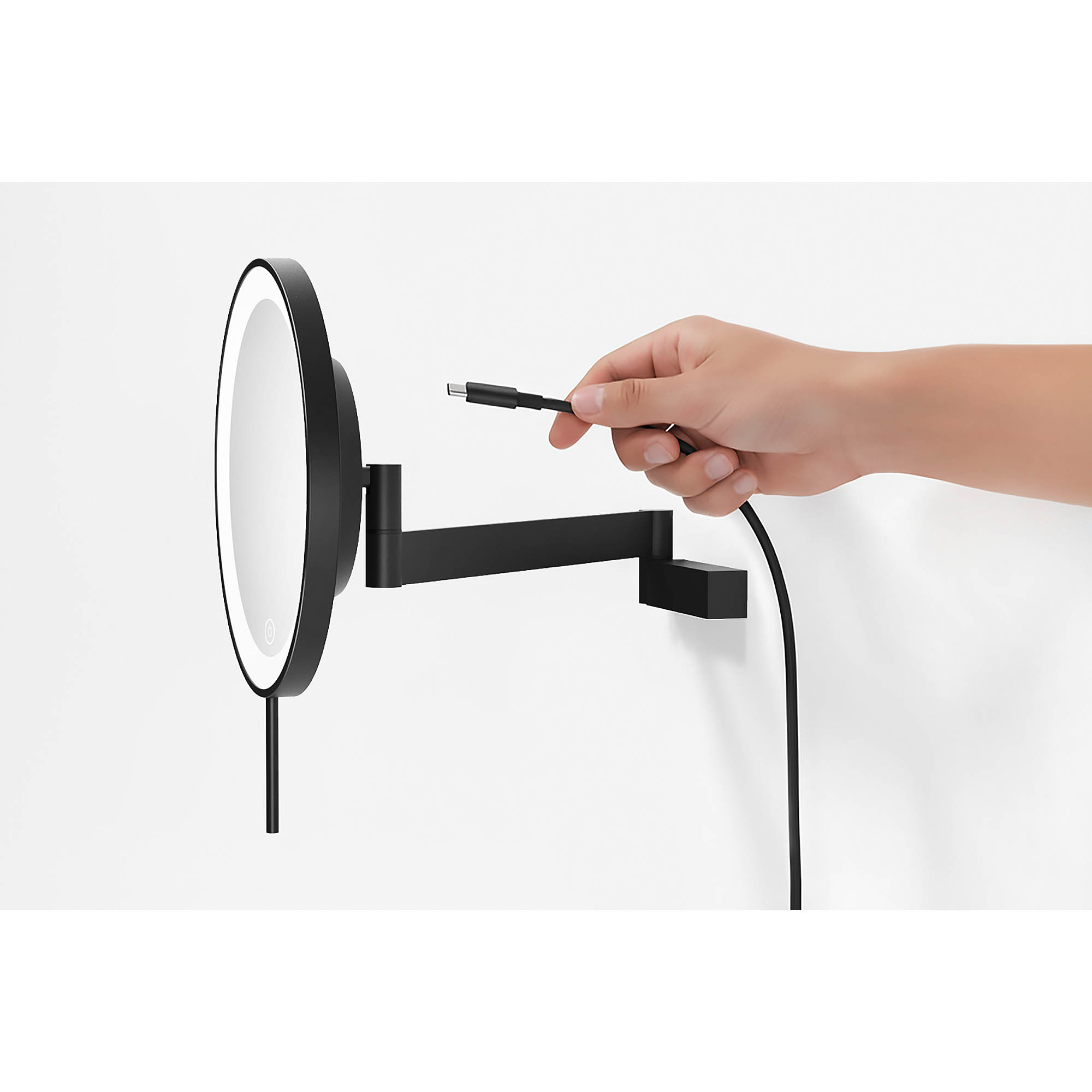 ZACK vanity mirror LINEA with LED lighting wall-mounted stainless steel black