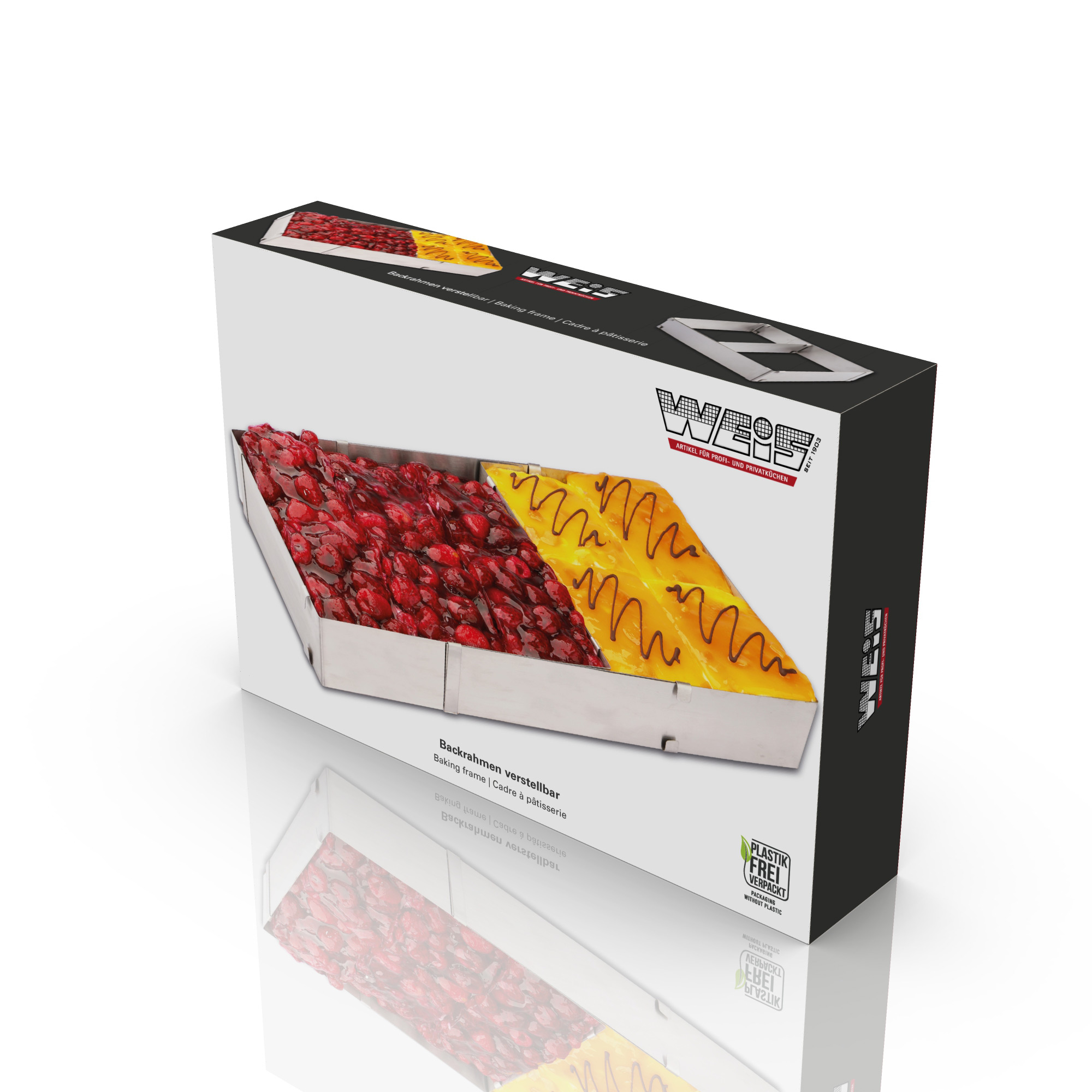 WEIS stainless steel baking frame infinitely adjustable from 28 x 18 cm to 52 x 33 cm