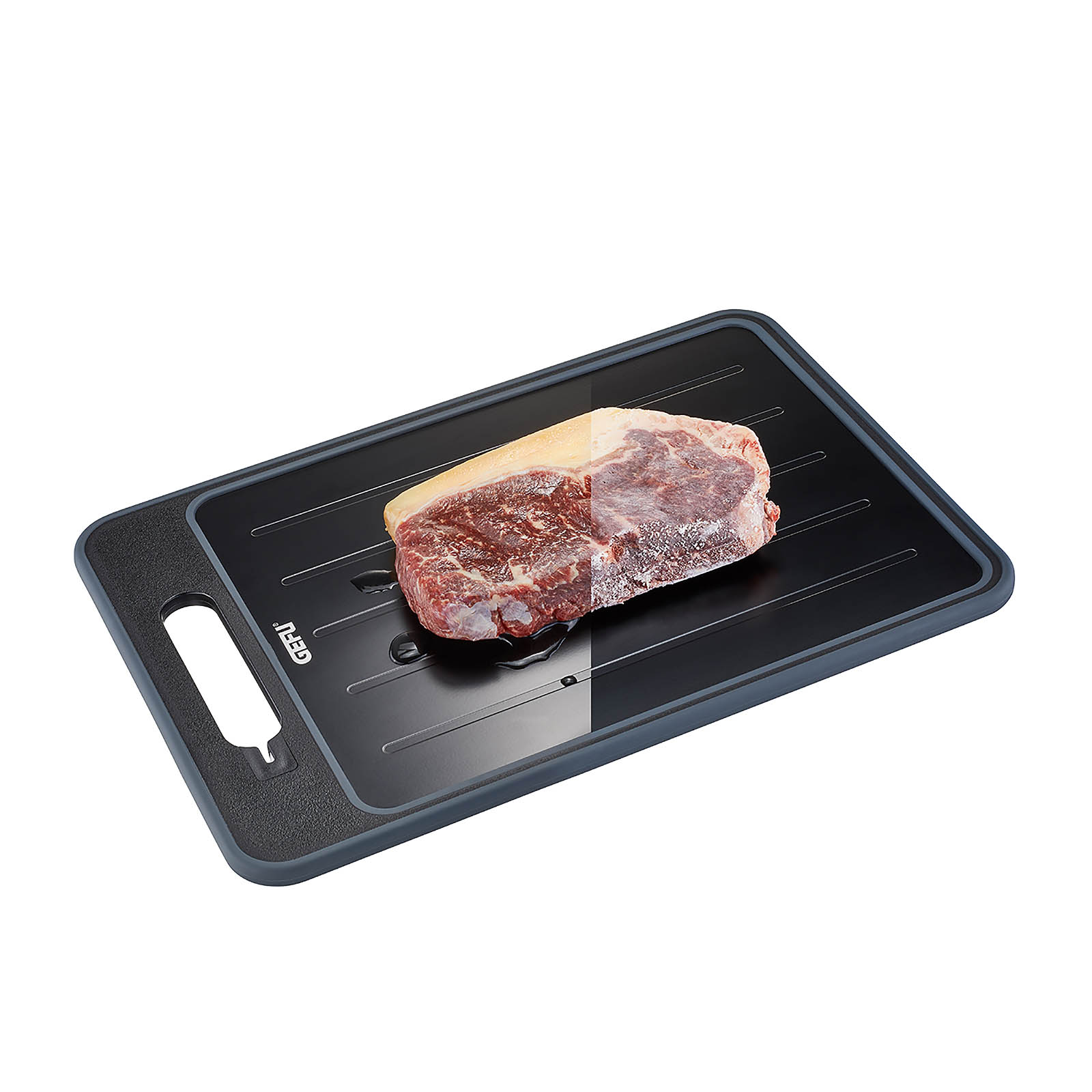 GEFU defrosting board cutting board CUT PRO 36.5 x 25 cm black