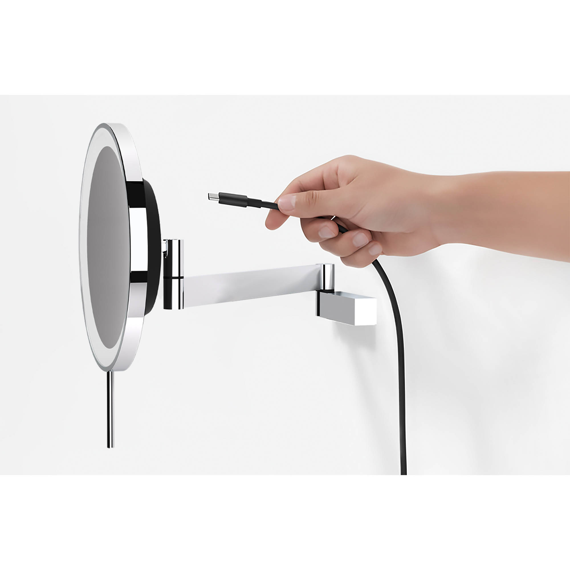 ZACK Kosmetikspiegel LINEA mit LED-Beleuchtung Wandmontage Edelstahl poliert