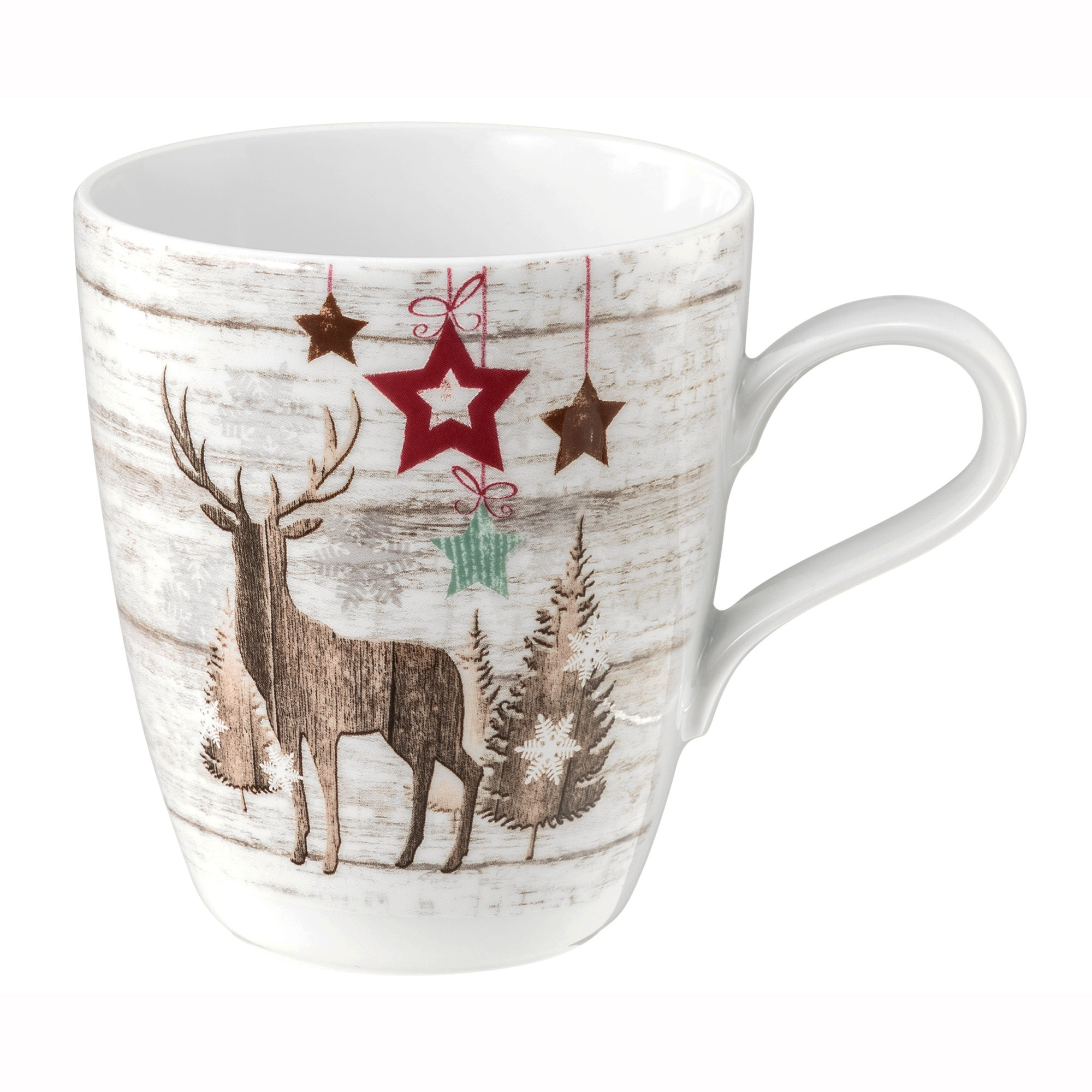 Seltmann Weiden Becher Life Christmas, 1-tlg., Porzellan, Becher mit Henkel 0,40 l und weihnachtlichem Dekor