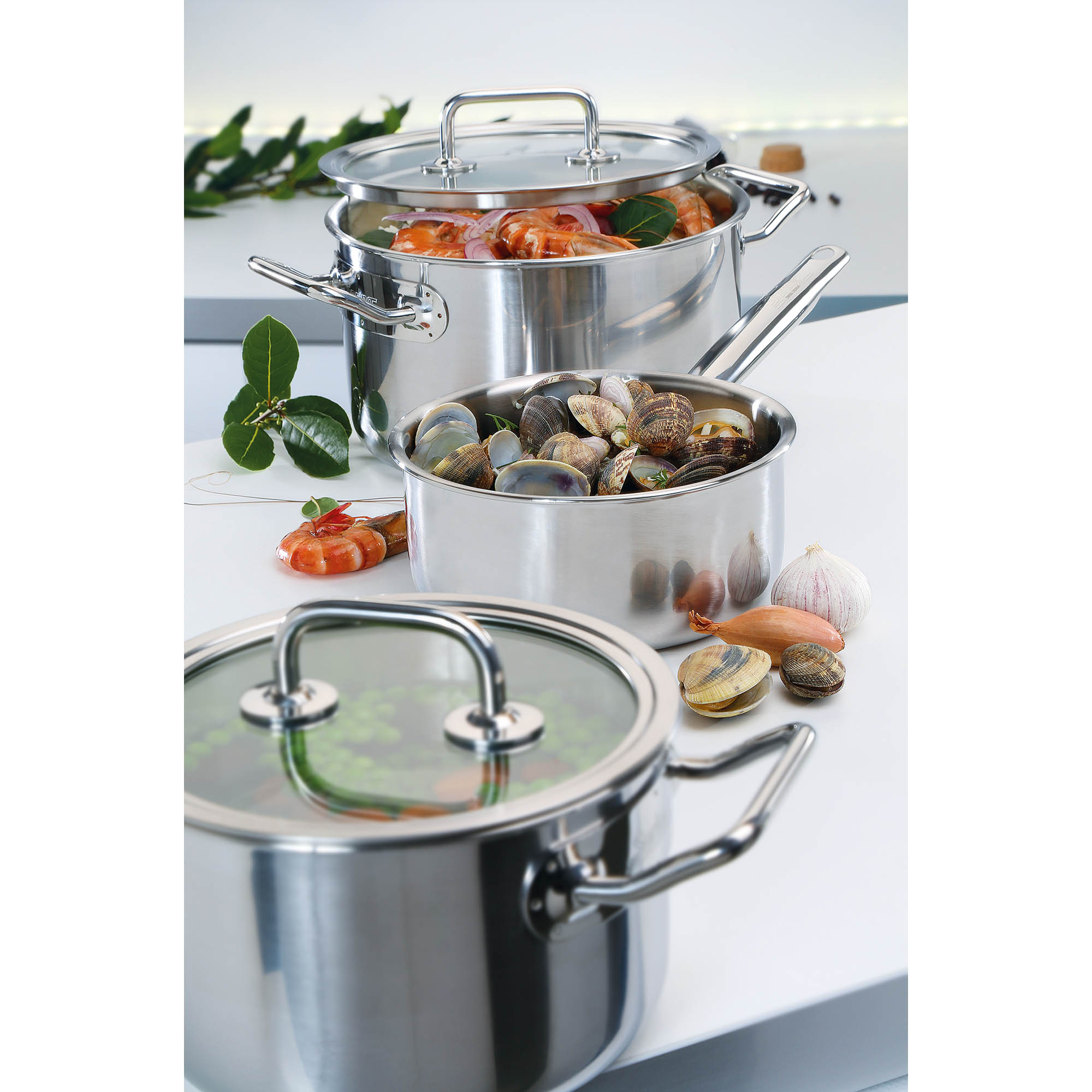 SPRING Fleischtopf BRIGADE BASIC 20 cm 3,7 Liter mit Glasdeckel INDUKTION