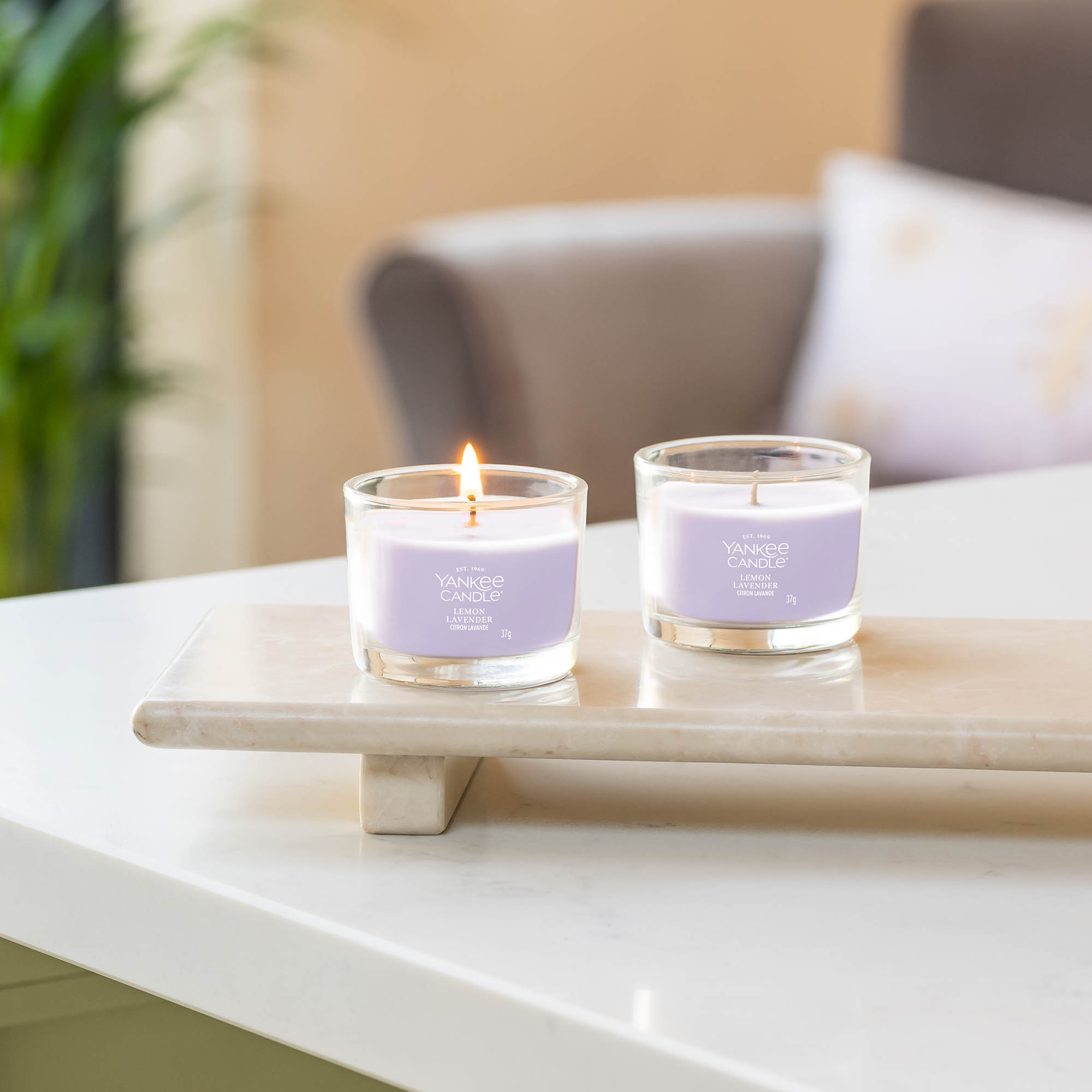 YANKEE CANDLE Glasvotivkerze LEMON LAVENDER  37 g Duftkerze