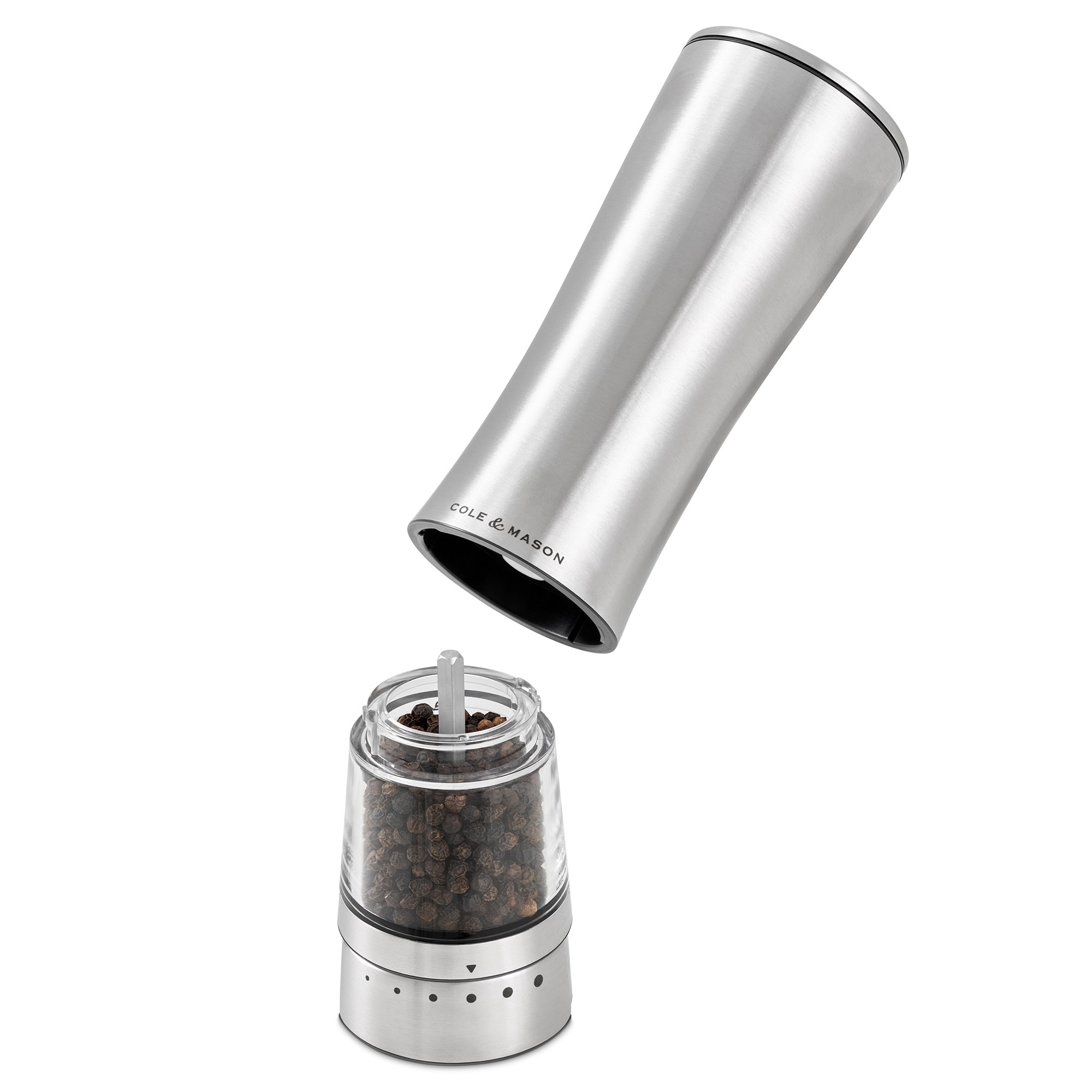 COLE & MASON elektrische Pfeffermühle DERWENT Edelstahl 19 cm