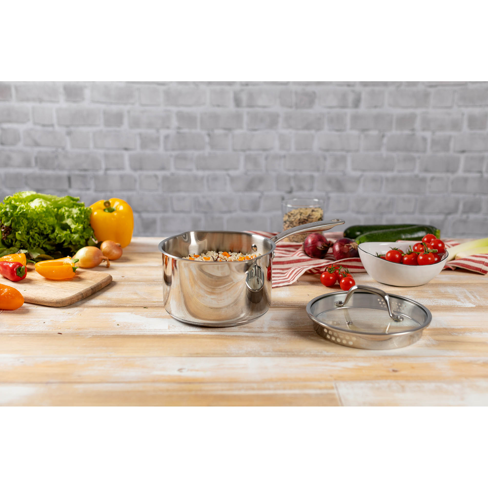 KUHN RIKON Stielkasserolle ALLROUND PLUS mit Glasdeckel 16 cm 1,9 Liter INDUKTION