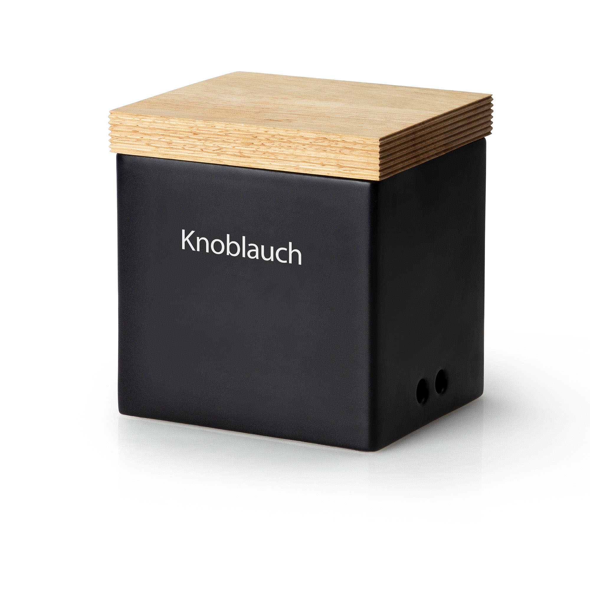 CONTINENTA Vorratsdose mit Holzdeckel 14 x 12 x 15,5 cm rechteckig, schwarz