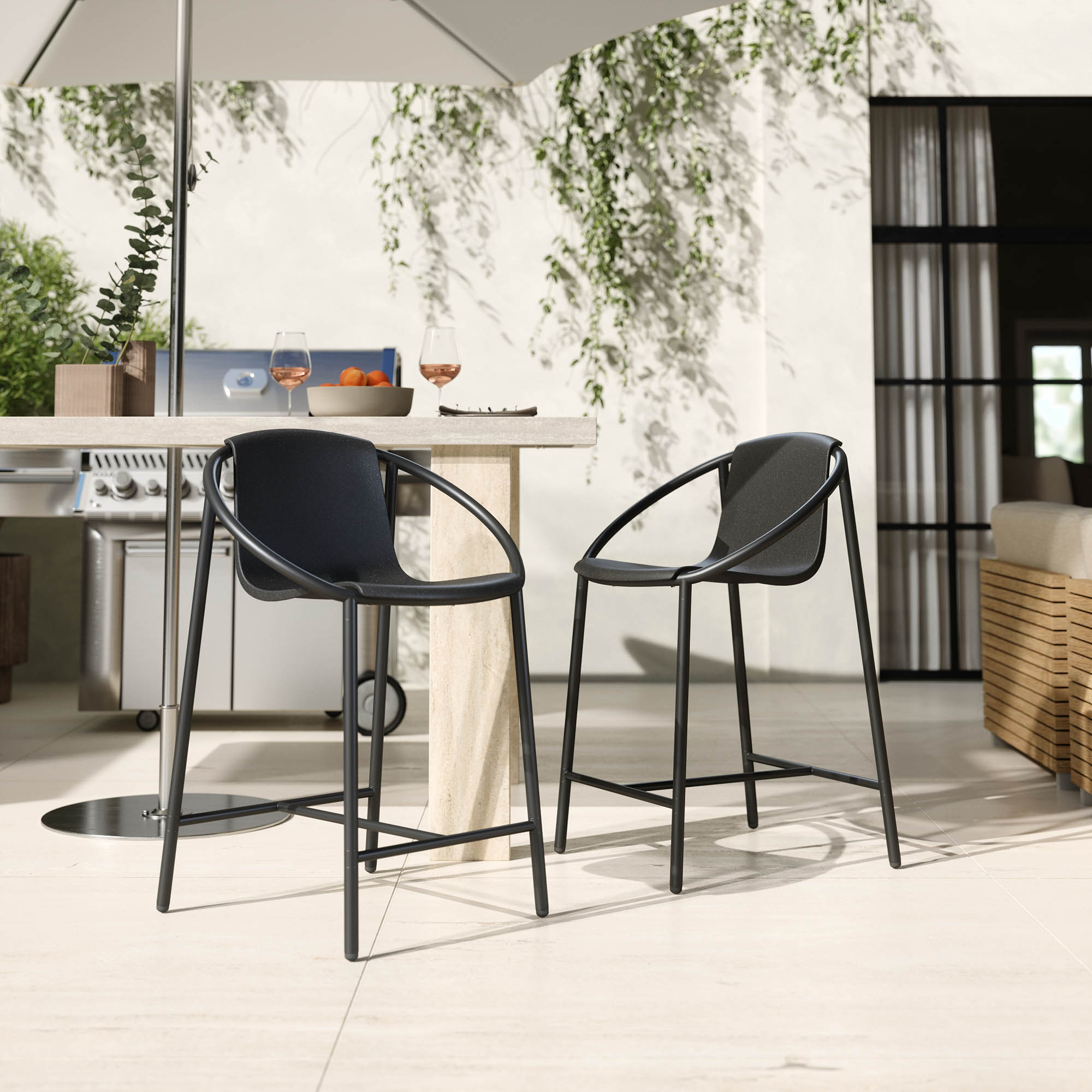 UMBRA Spar-Set Barstuhl Barhocker RINGO schwarz 2 Stück