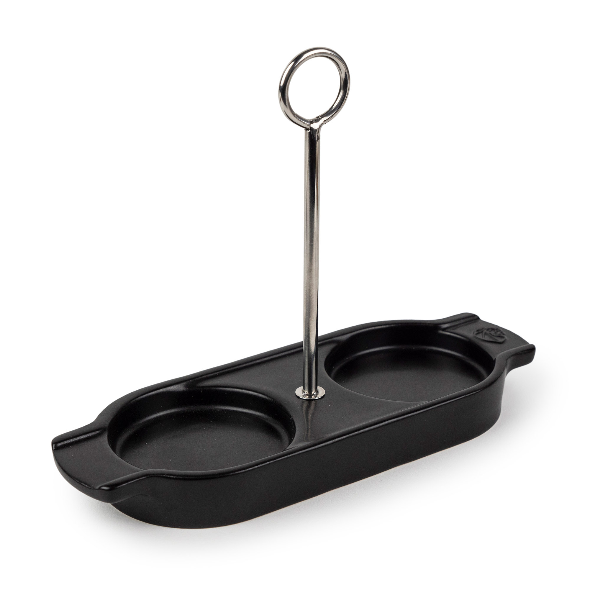 PEUGEOT Mühlenuntersetzer für 2 Mühlen LINEA Keramik schwarz mit Edelstahl-Griff