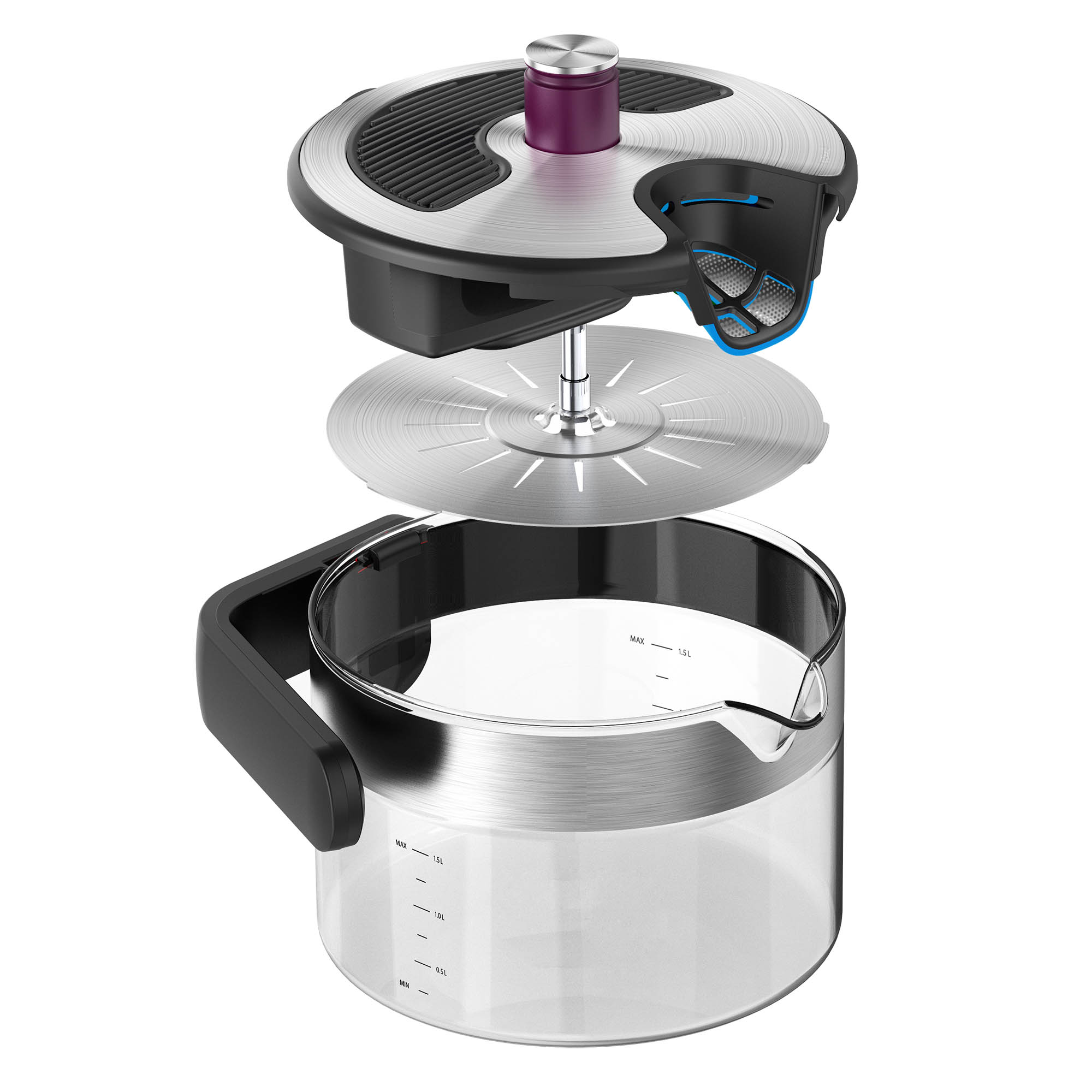 KEZZEL Wasserkessel / Wasserkocher für Induktionsherde mit Abschalt-Automatik 1,5 Liter