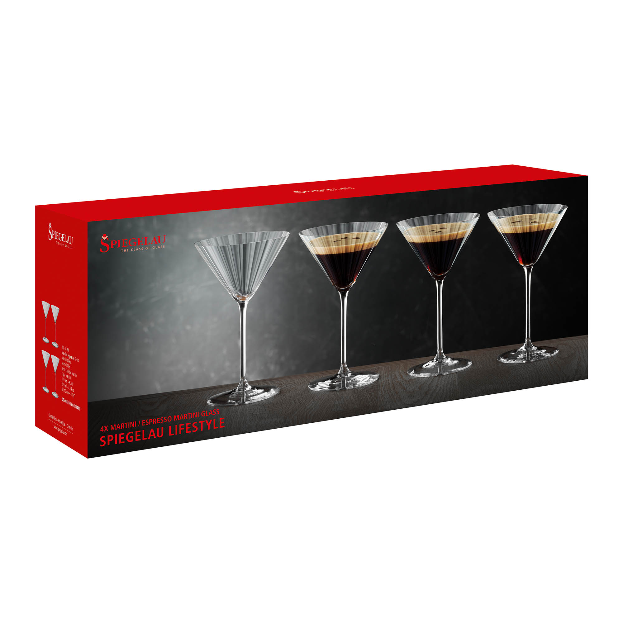 SPIEGELAU 4er Set Martiniglas LIFESTYLE für Martini / Espresso Martini 220 ml