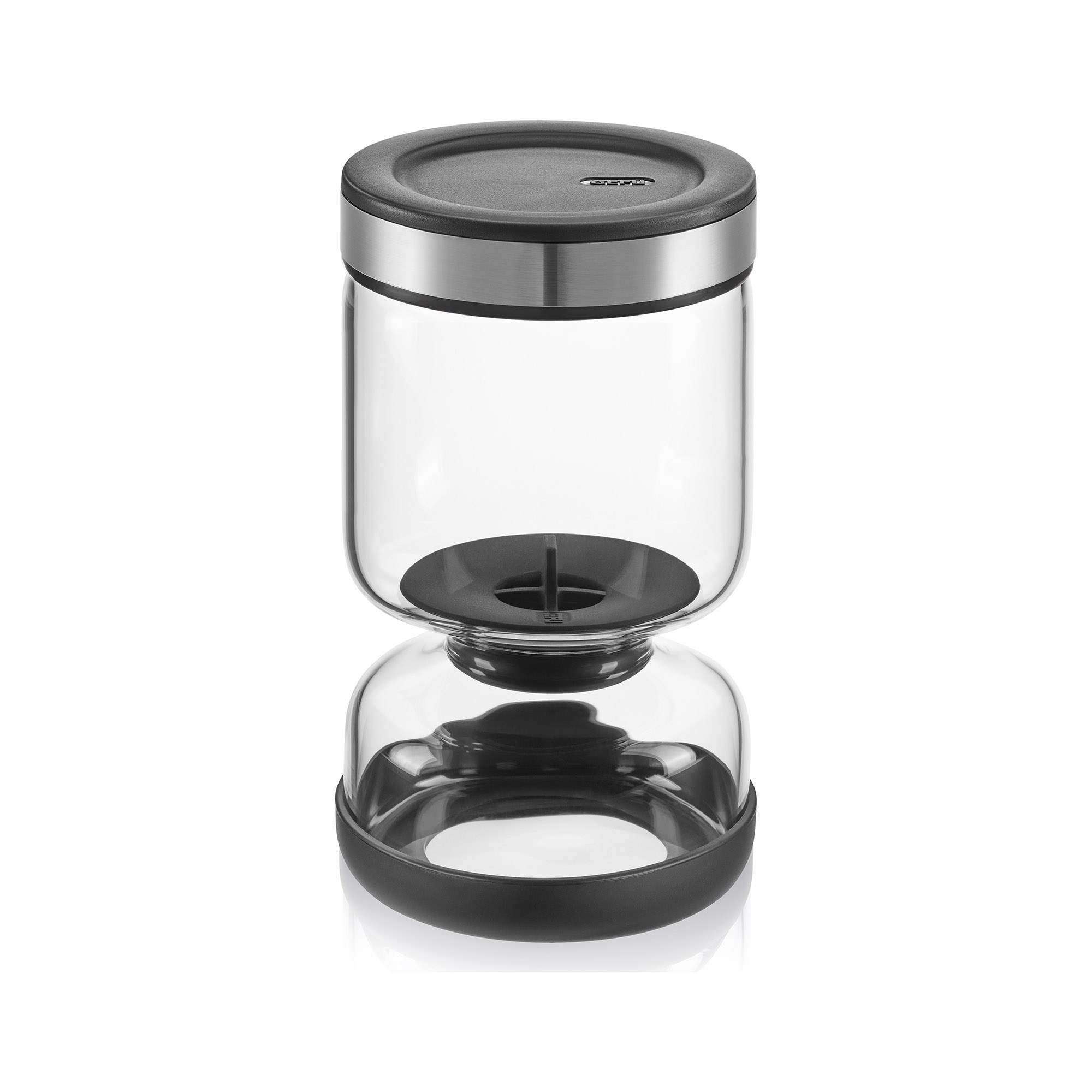 GEFU Abtropfglas LAVINA mit Zwei-Kammer-System 0,9 Liter
