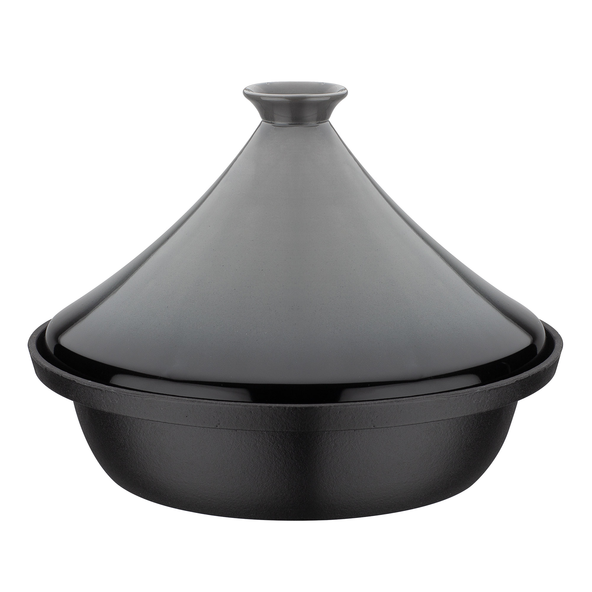 GSW Tajine 30 cm aus Gusseisen mit Keramikdeckel schwarz - grau