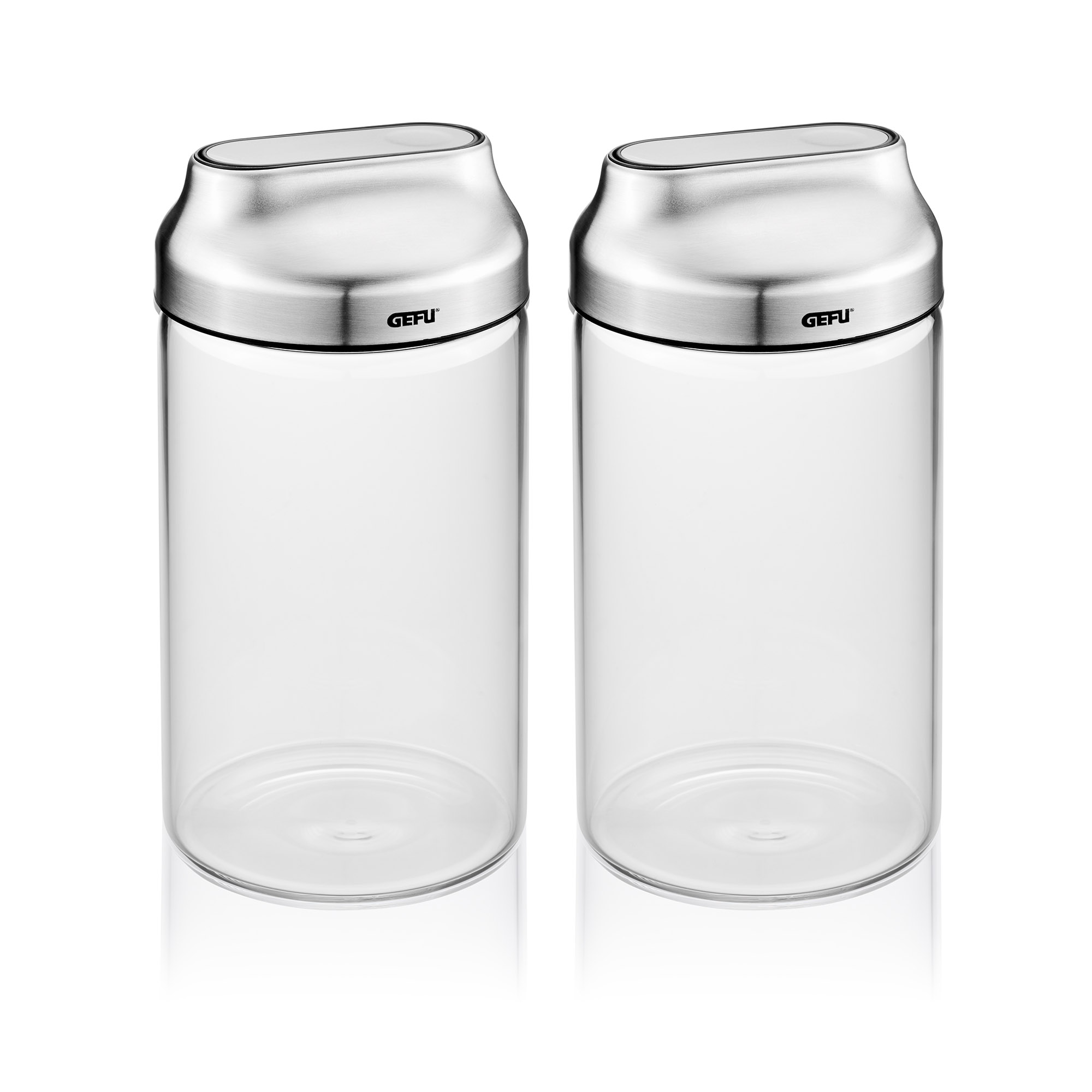GEFU Vorratsdosen-Set KIPPO 1,0 Liter Borosilikatglas mit Kippdeckel 2 Stück