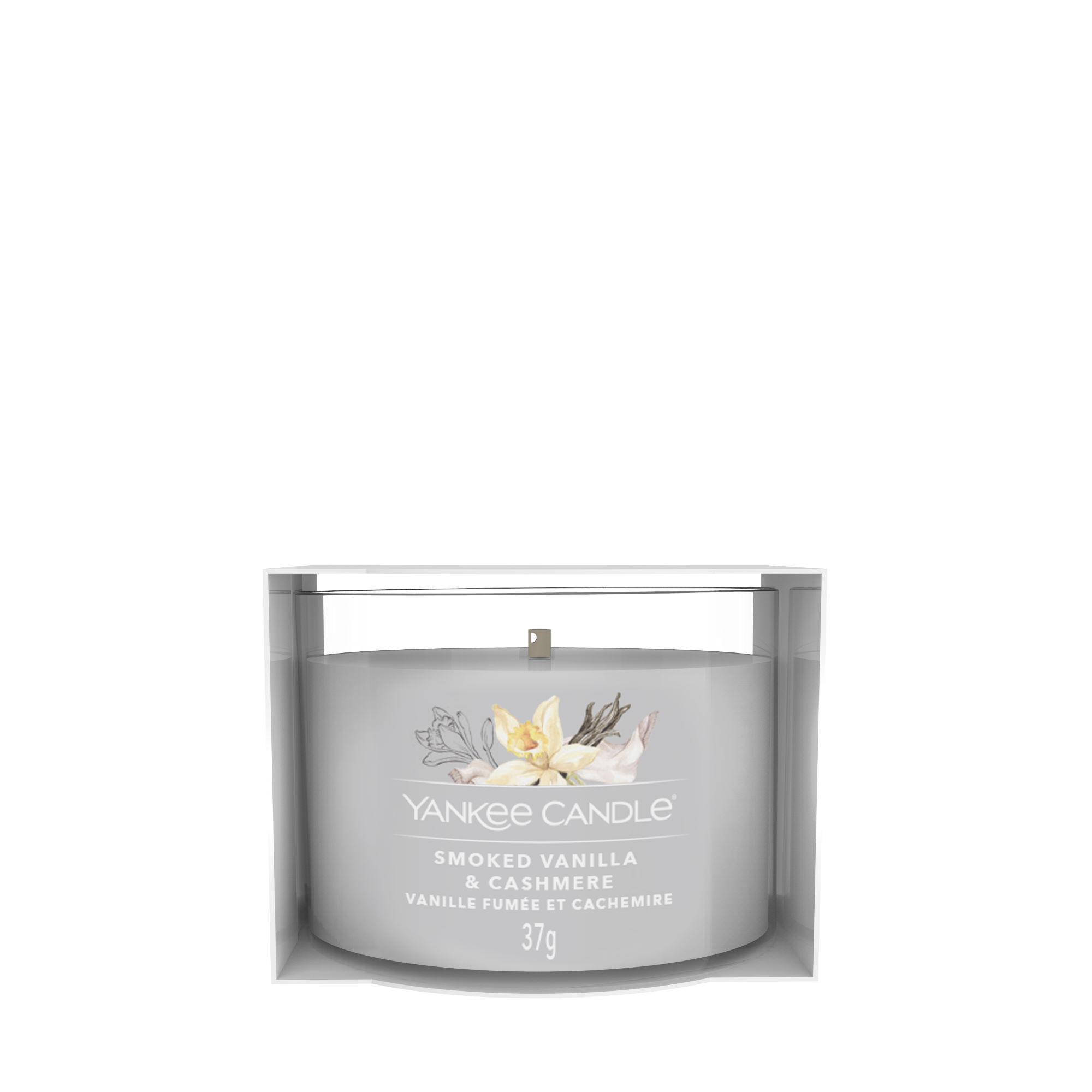YANKEE CANDLE Glasvotivkerze SMOKED VANILLA & CASHMERE 37 g Duftkerze