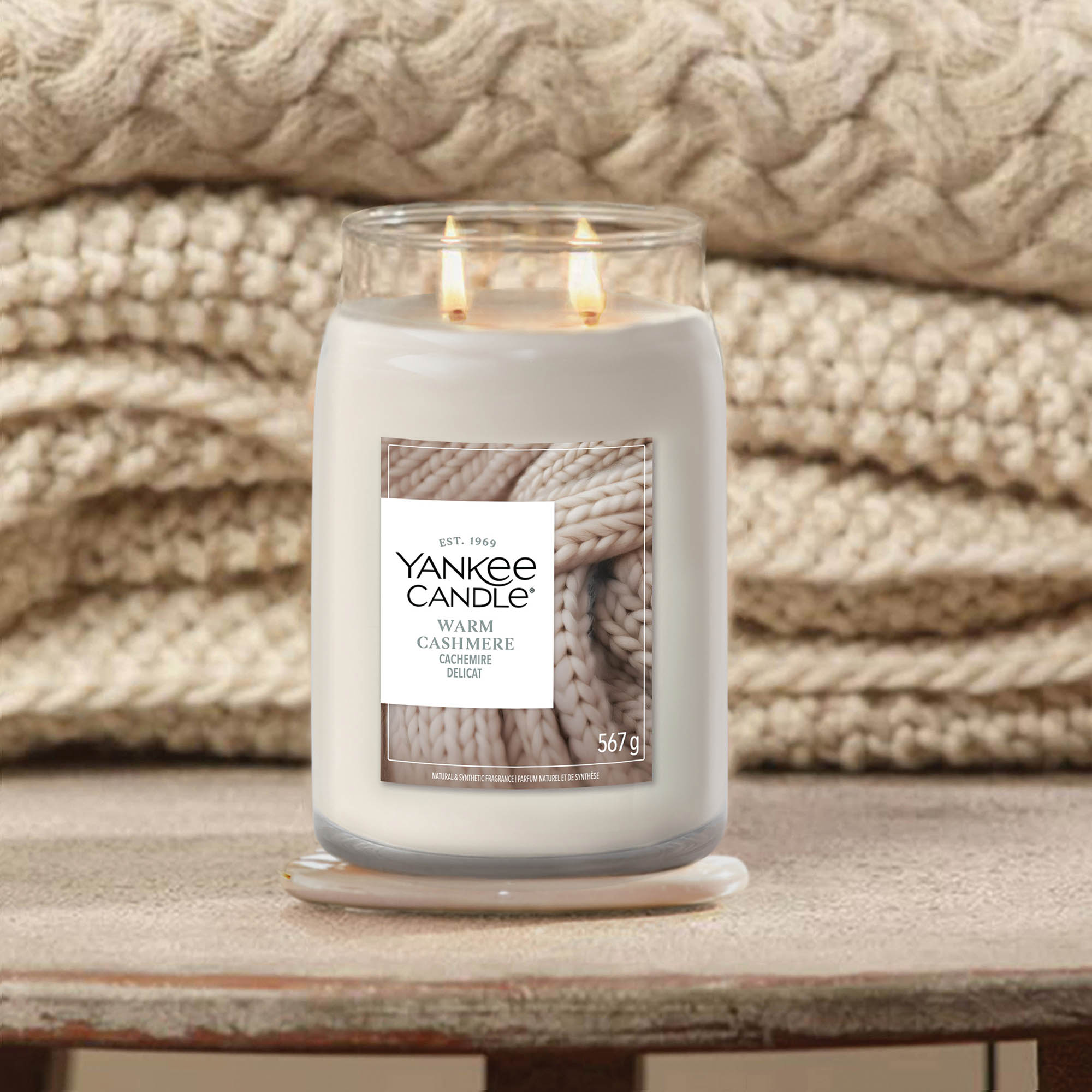 YANKEE CANDLE Große Signature Kerze WARM CASHMERE 567 g Duftkerze