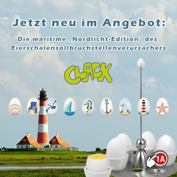 Eierschalensollbruchstellenverursacher mit unterschiedlichen Kopfmotiven