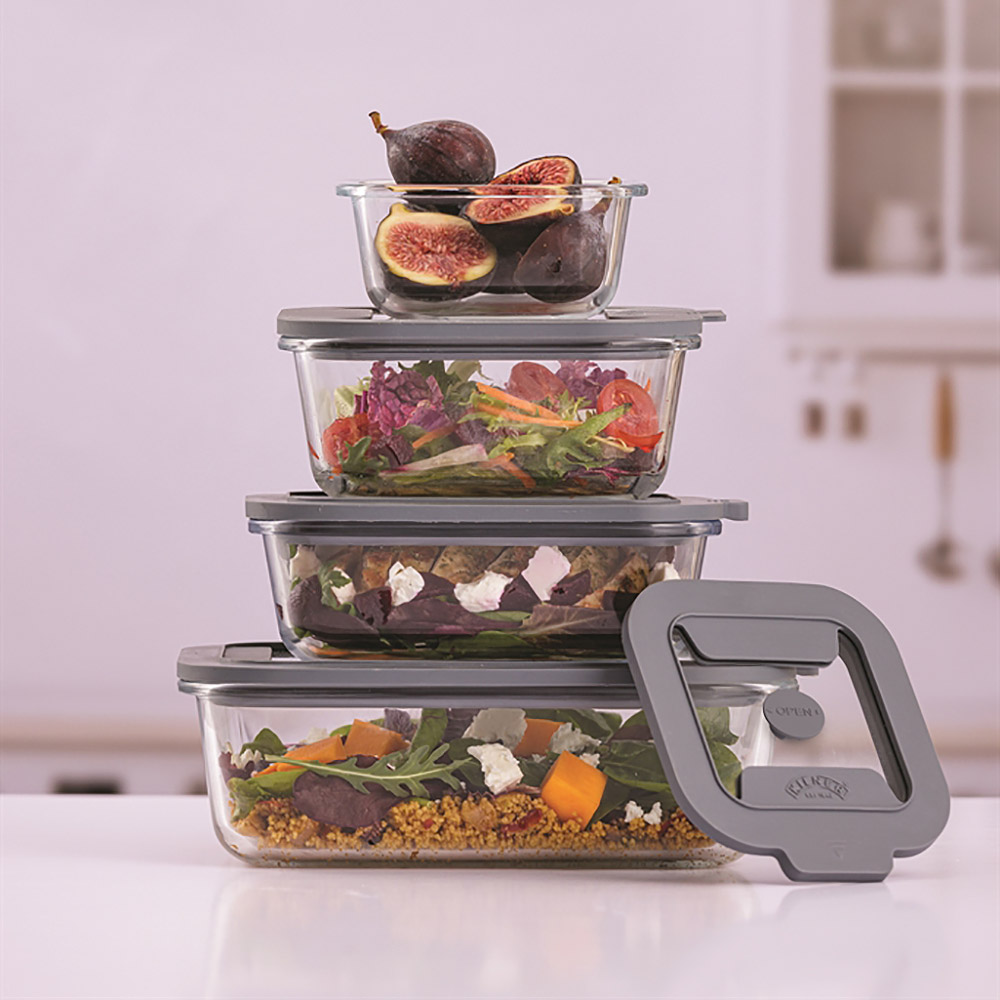 KILNER borosilicate glass food storage jar FRESH STORAGE 1.5 litre casserole dish