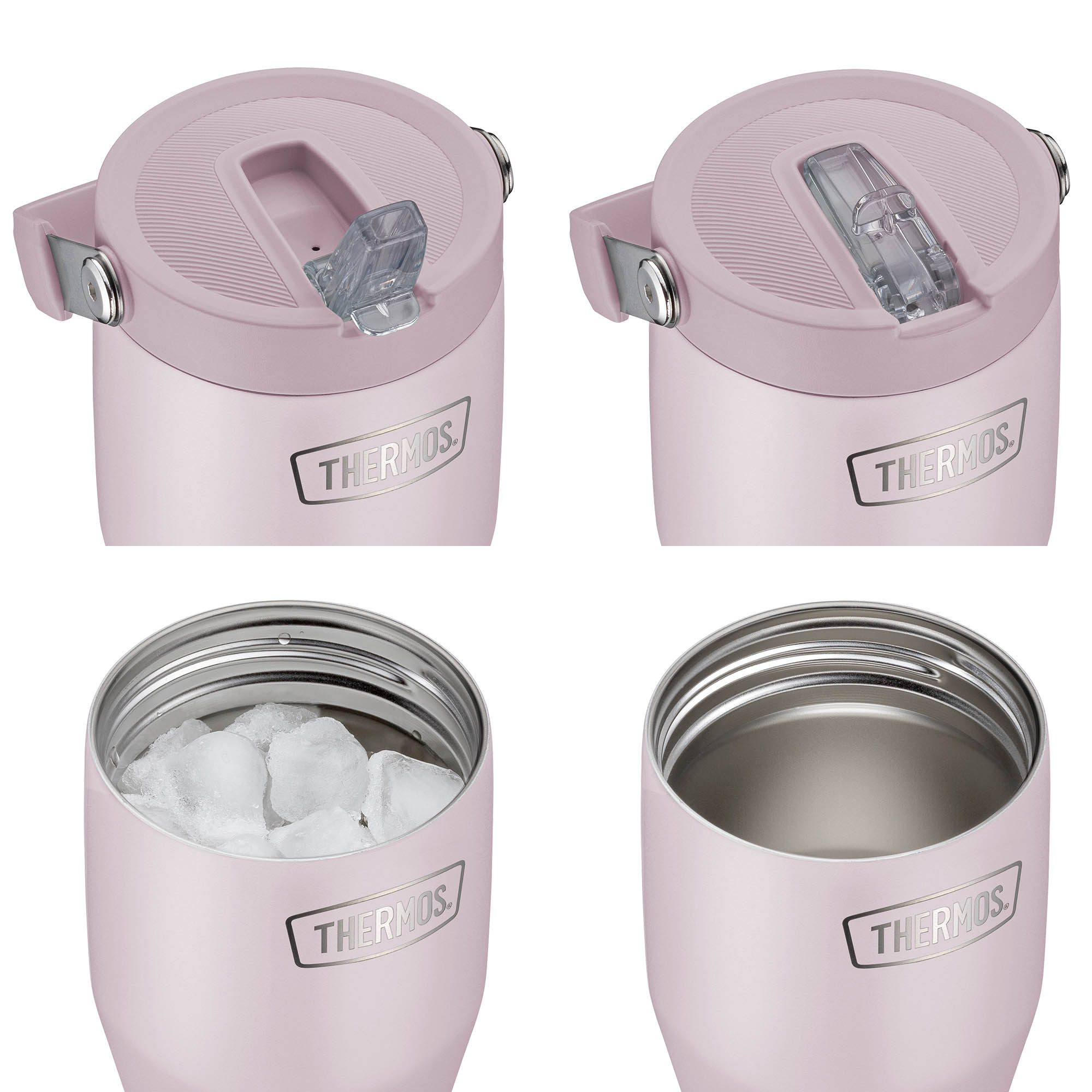 THERMOS REFRESHING FLIP STRAW Insulated Travel Mug, 0.85 litres, stainless steel, lavender