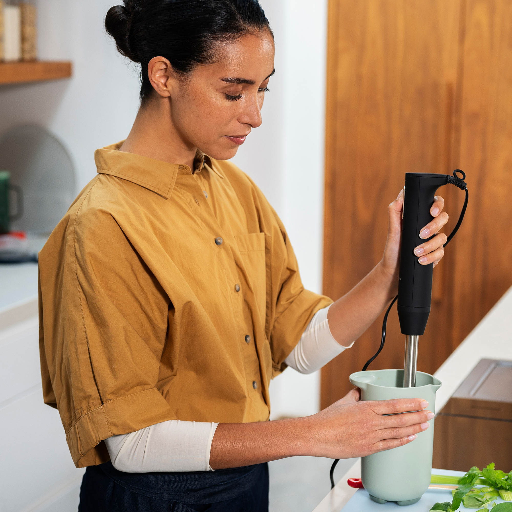 MEPAL Rührbecher CHEF IT Rührschüssel 1,0 Liter nordic sage (salbei) mit Deckel