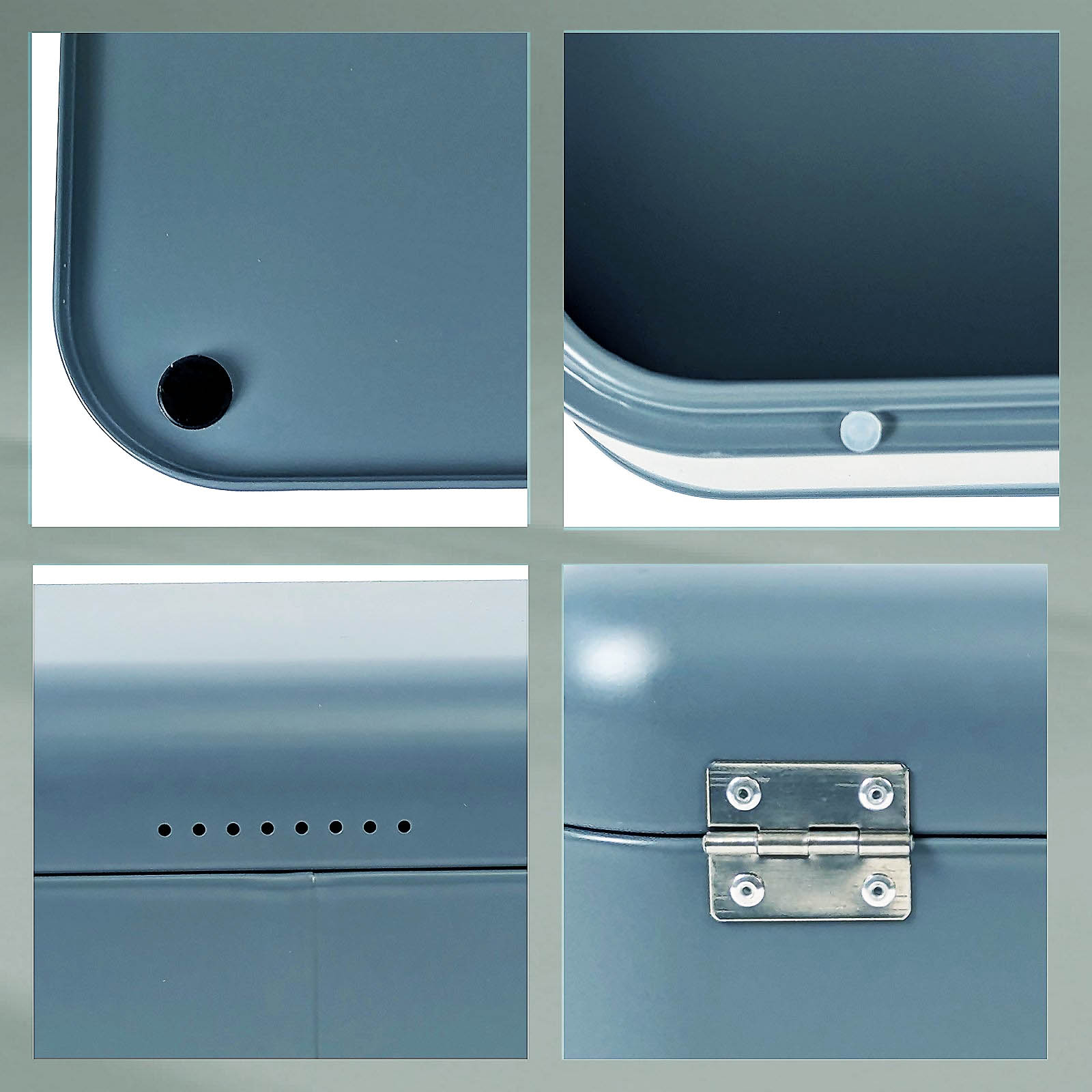 KELA FRISCA metal bread bin 30 x 18 x 16.5 cm smoky blue