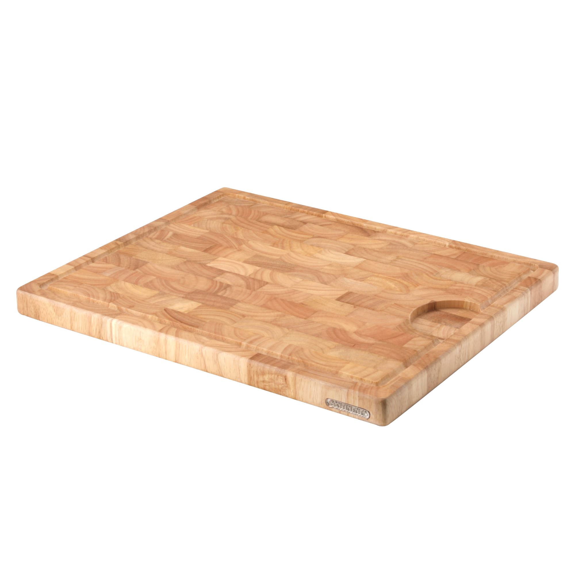 CONTINENTA Tranchierbrett / Schneidebrett 42 x 34 x 2,7 cm Gummibaum-Stirnholz