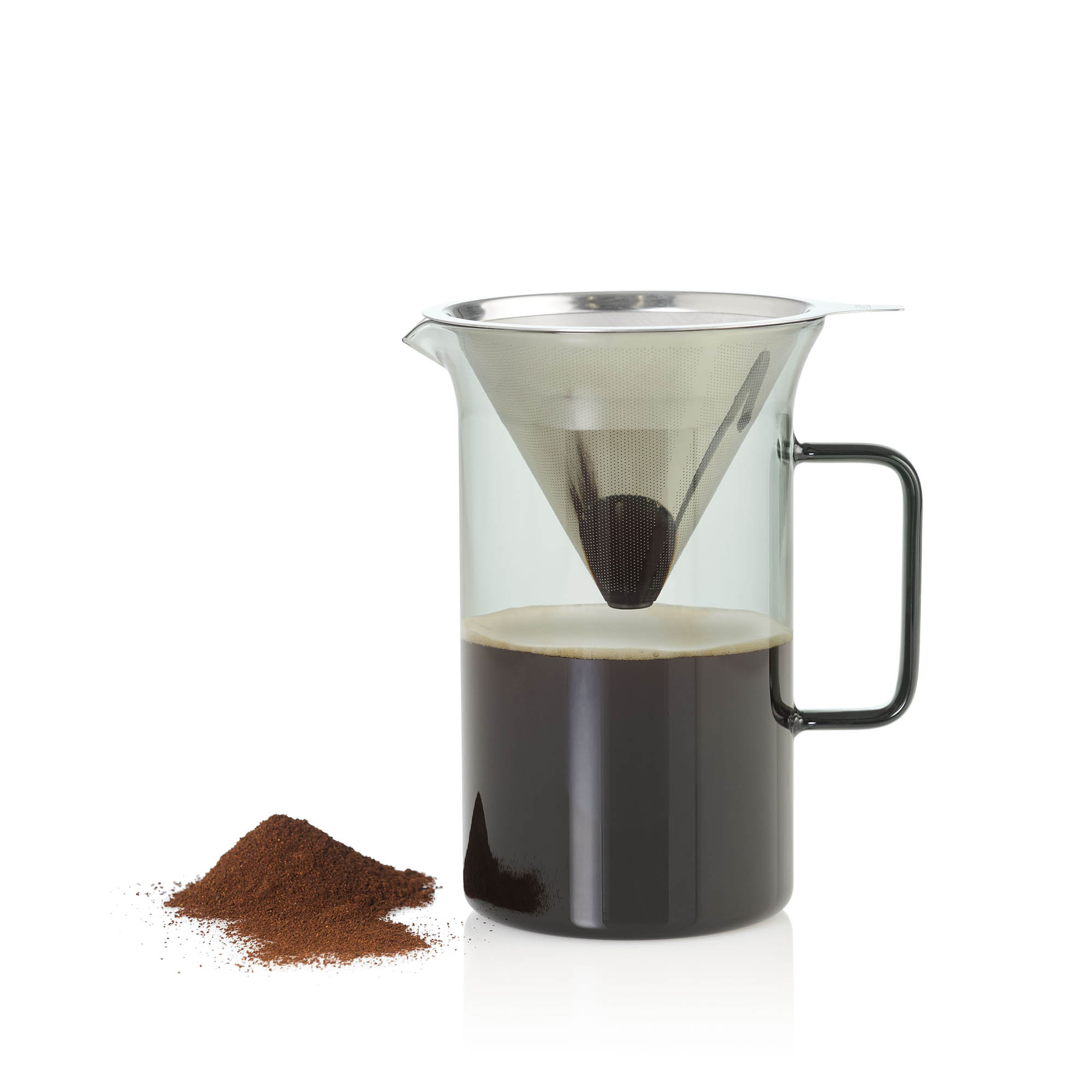 AdHoc Pour Over Kaffeebereiter IMPACT Borosilikatglas grau 0,6 Liter
