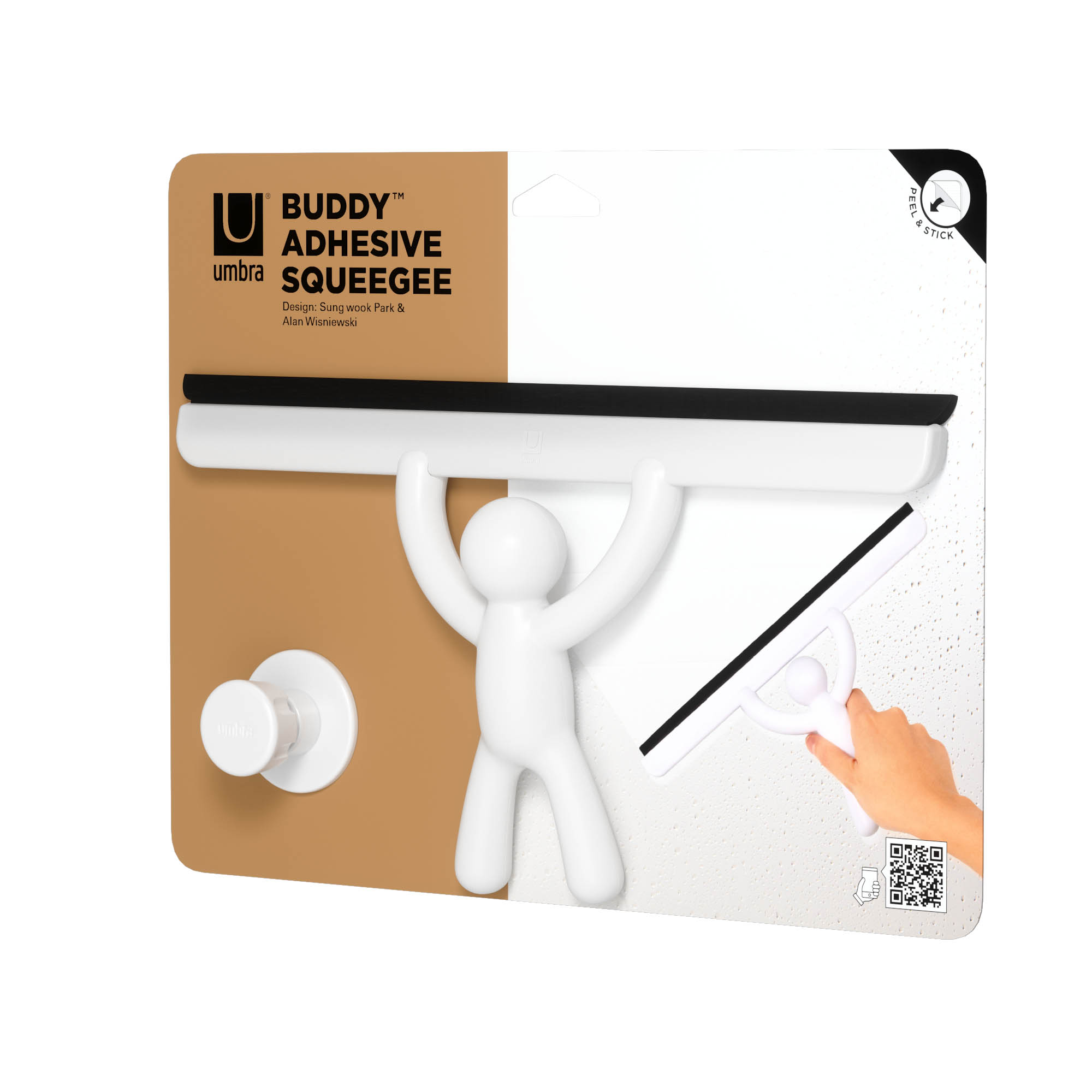 UMBRA Duschkabinenabzieher Badwischer BUDDY SQUEEGEE weiß
