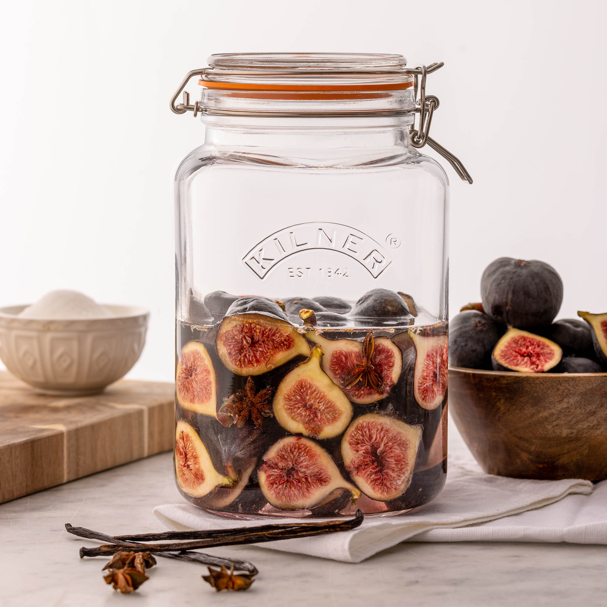 KILNER Bügelverschlussglas eckig 3,0 Liter Vorratsglas Einmachglas