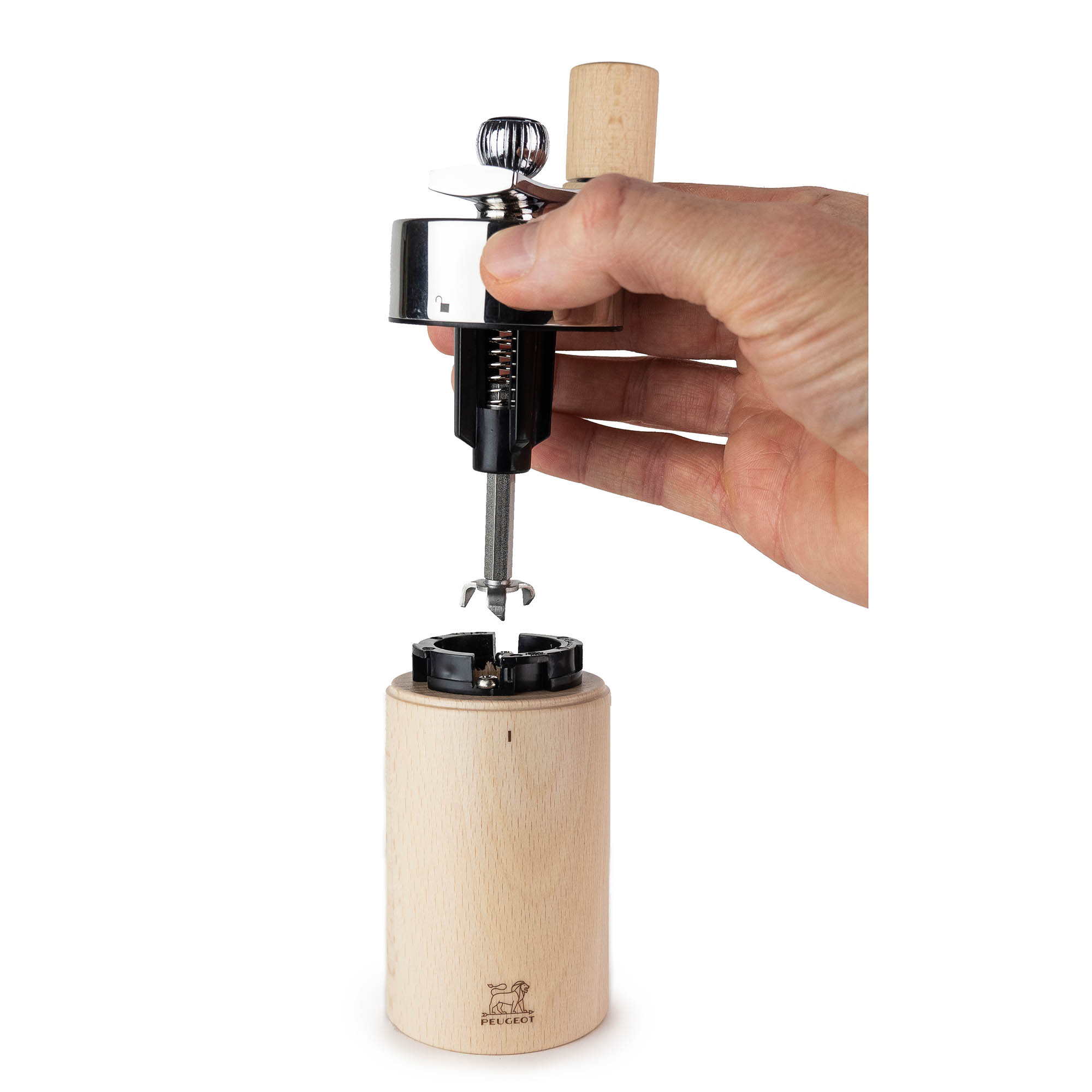 PEUGEOT Muskatmühle ISEN mit Kurbel 15 cm buche natur