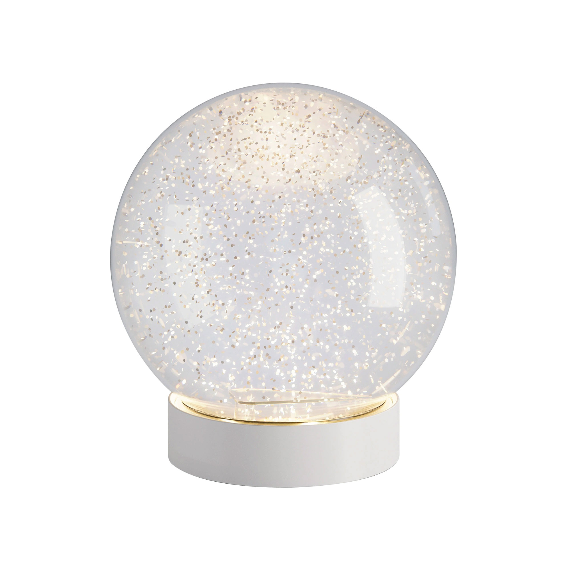 SOMPEX LED-Tischleuchte GLAMOR BAUBLE 15 cm weiß Dekoleuchte mit beweglichem Glitter
