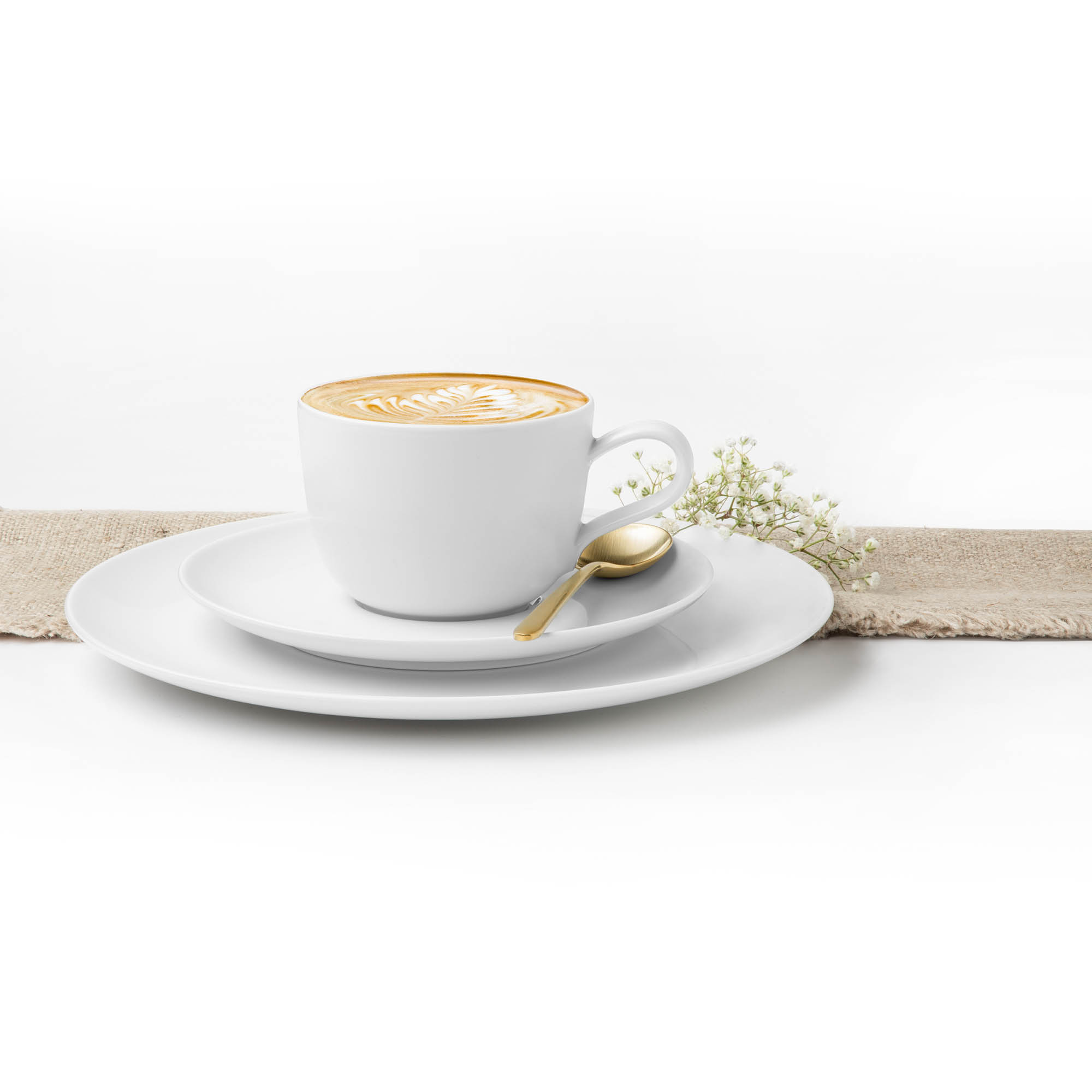 Seltmann Weiden LIBERTY white 003 plain combination saucer 16.5 cm 6 pieces