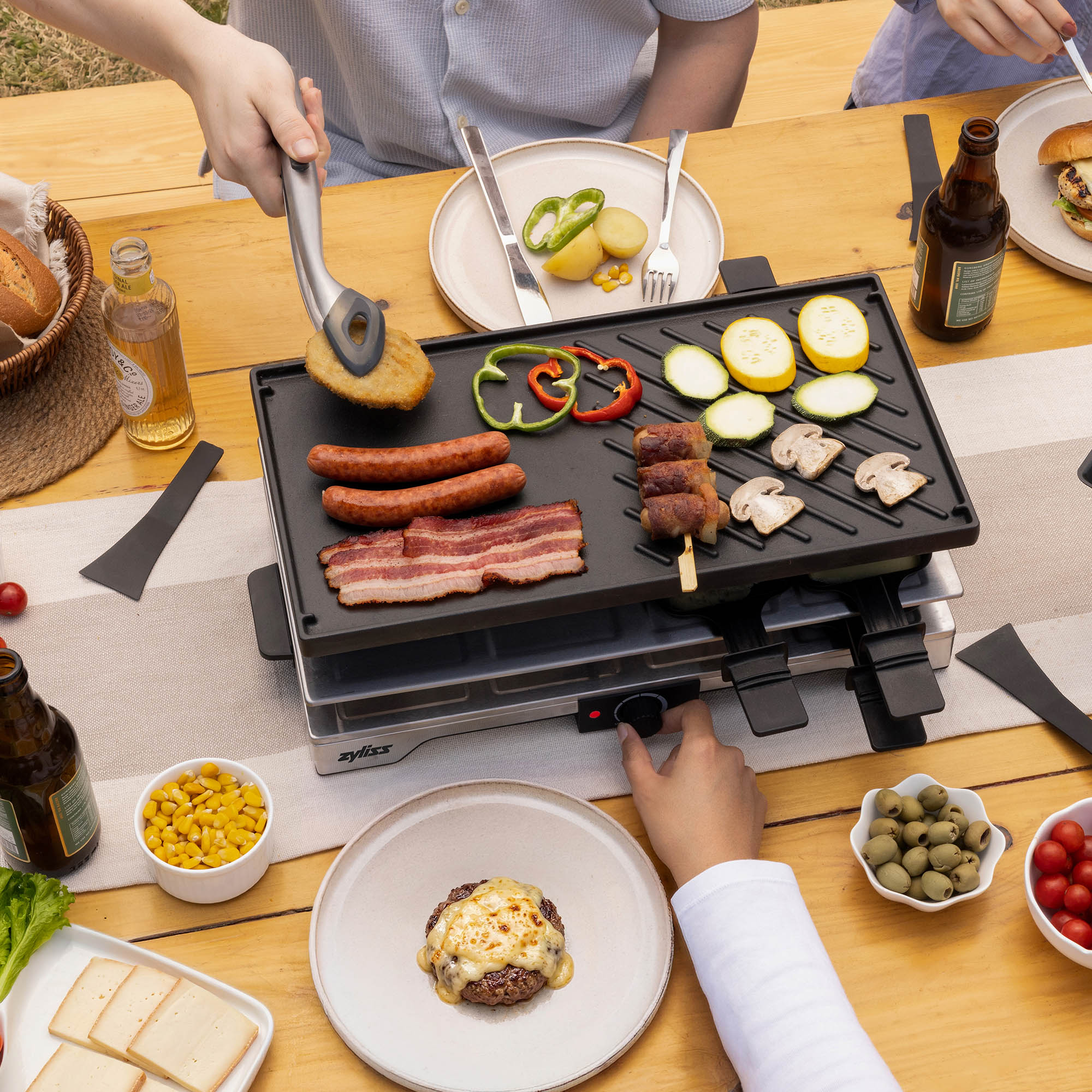 ZYLISS Raclette-Grill VERSO für 8 Personen mit Grillplatte aus Gusseisen