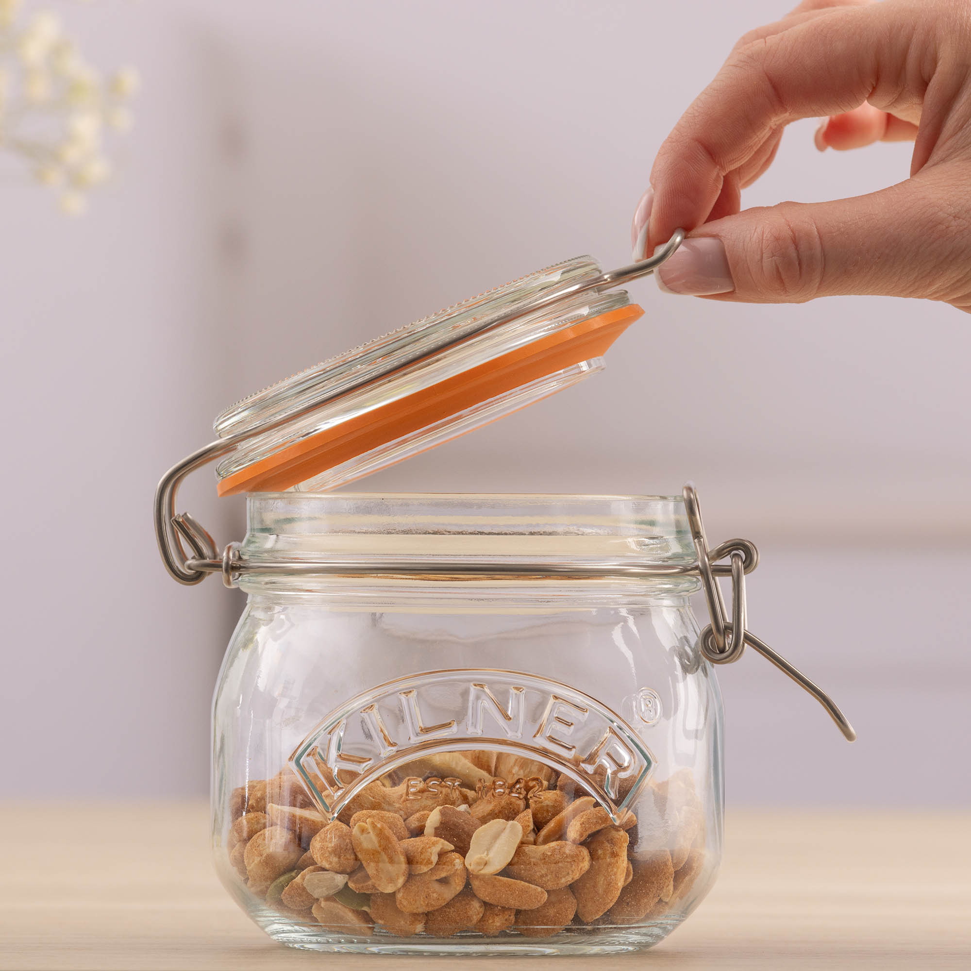 KILNER Bügelverschlussglas rund 0,5 Liter Vorratsglas Einmachglas