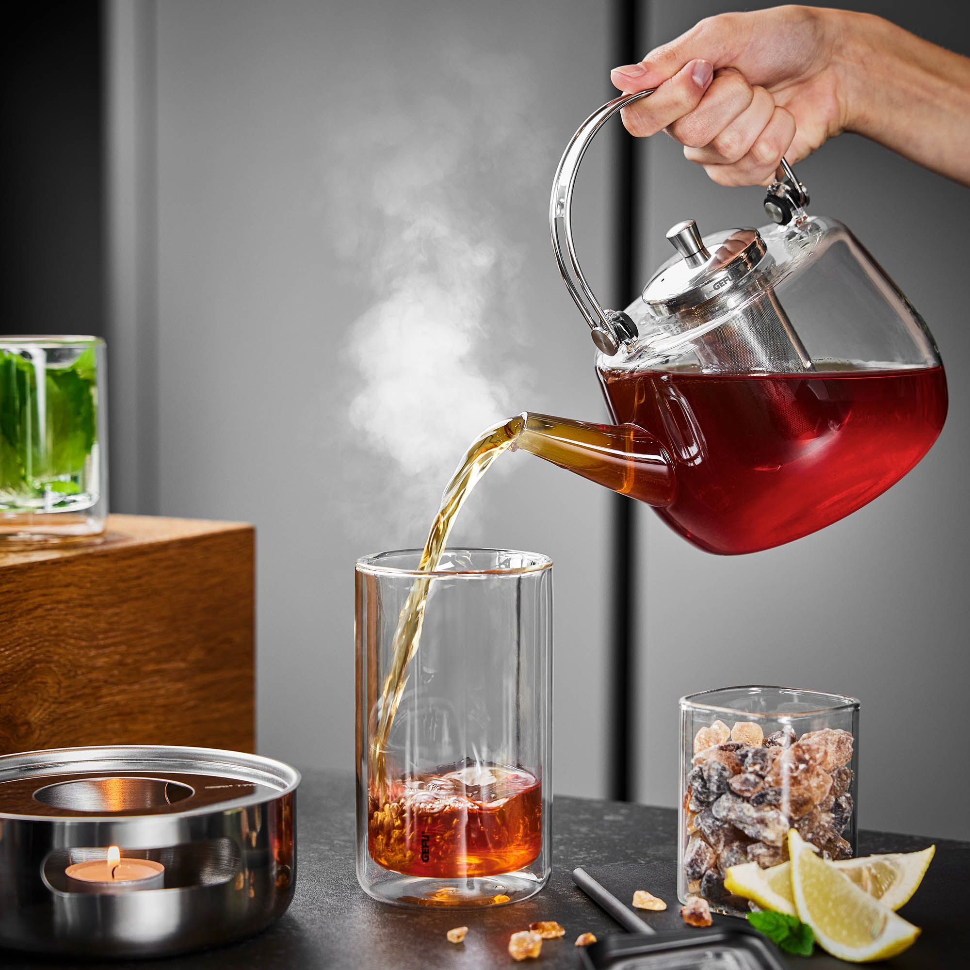 GEFU INFUSA teapot with stainless steel tea strainer 1.0 litre for 5 - 6 cups