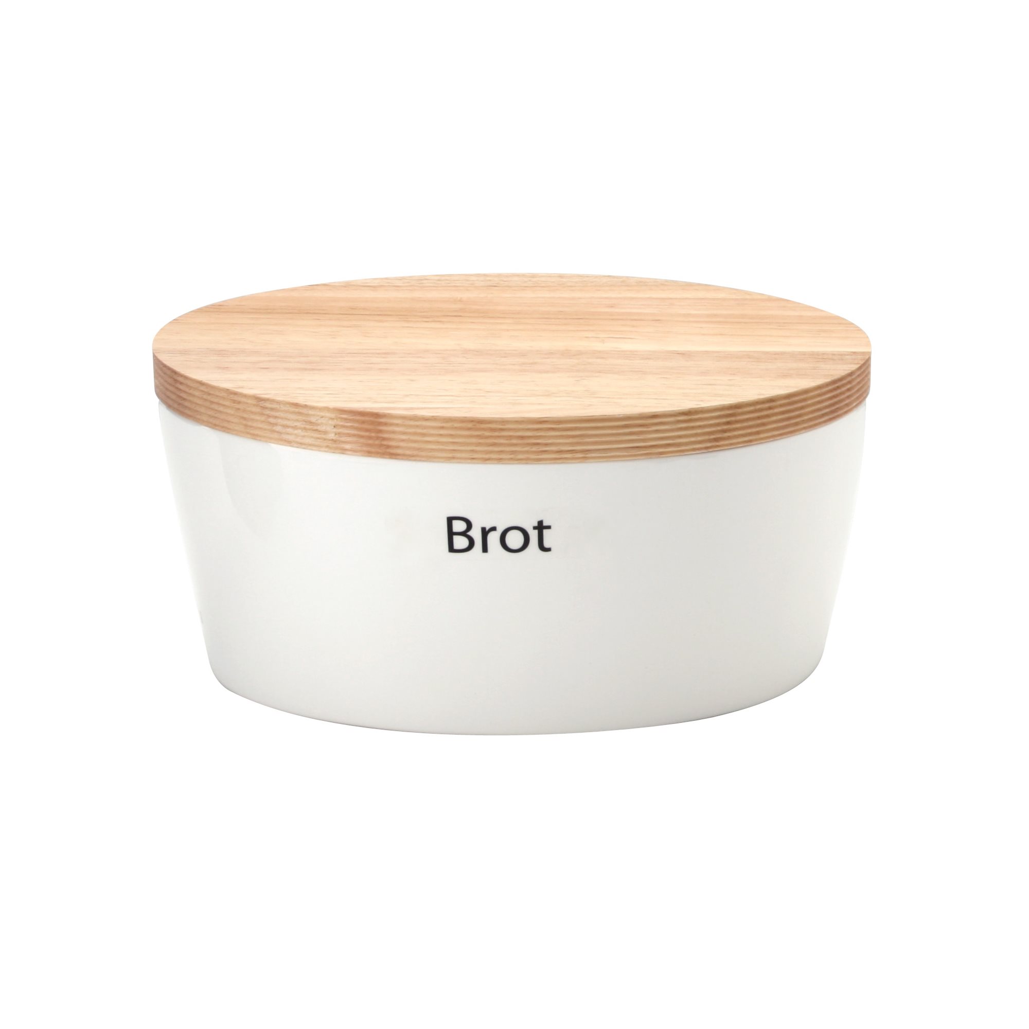 CONTINENTA Brottopf oval mit Holzdeckel  27 x 20 x 12,5 cm weiß