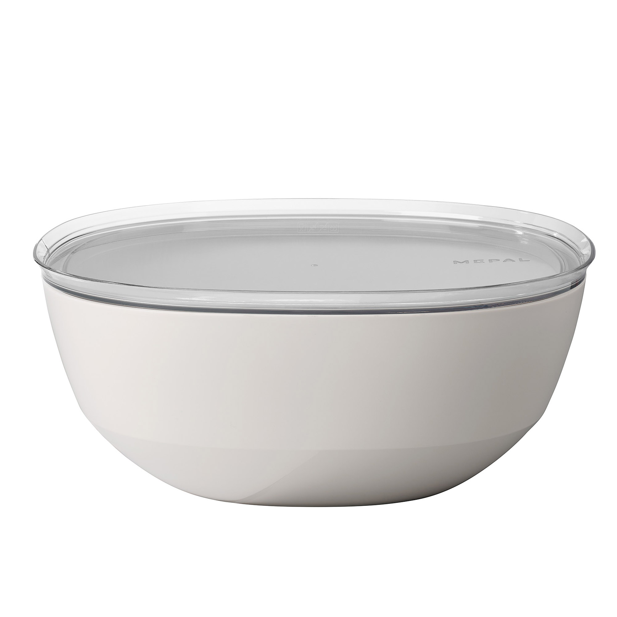 MEPAL Servierschale mit Deckel Salatschüssel SILUETA 5 Liter nordic white