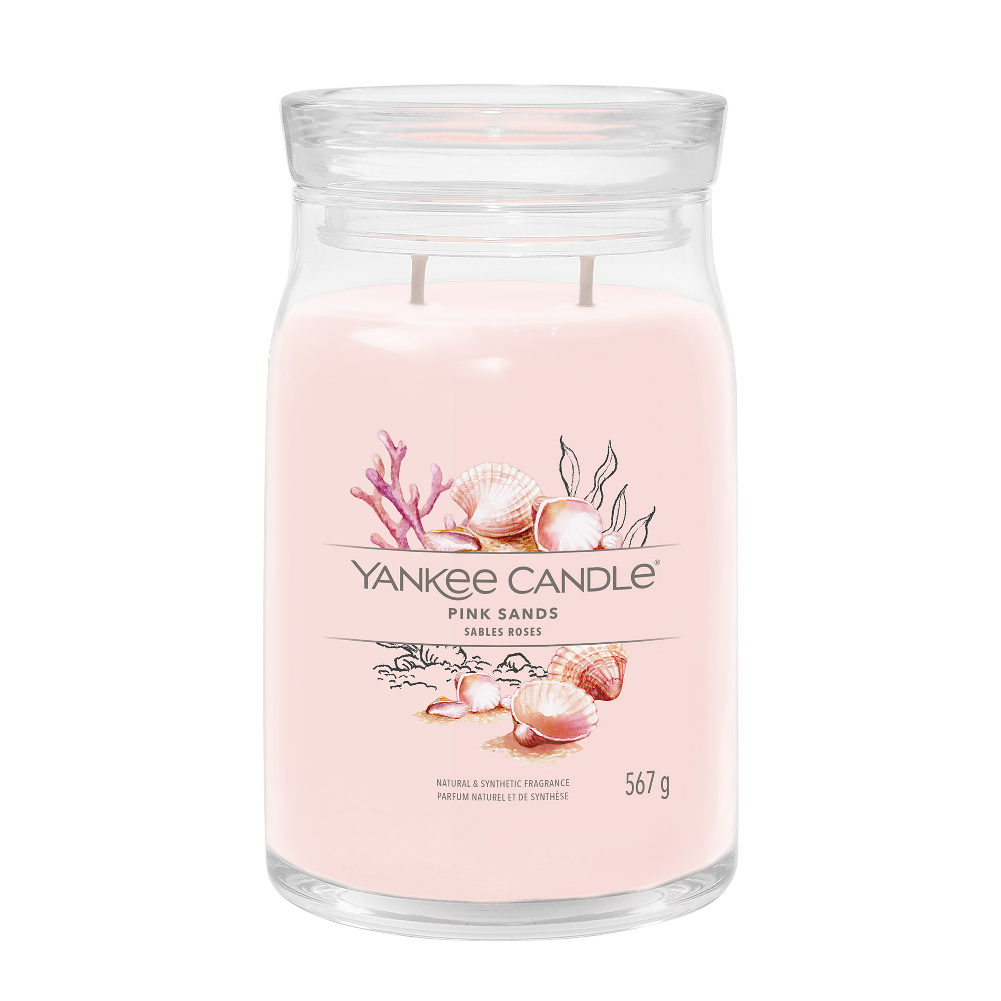 YANKEE CANDLE Große Signature Kerze PINK SANDS 567 g Duftkerze
