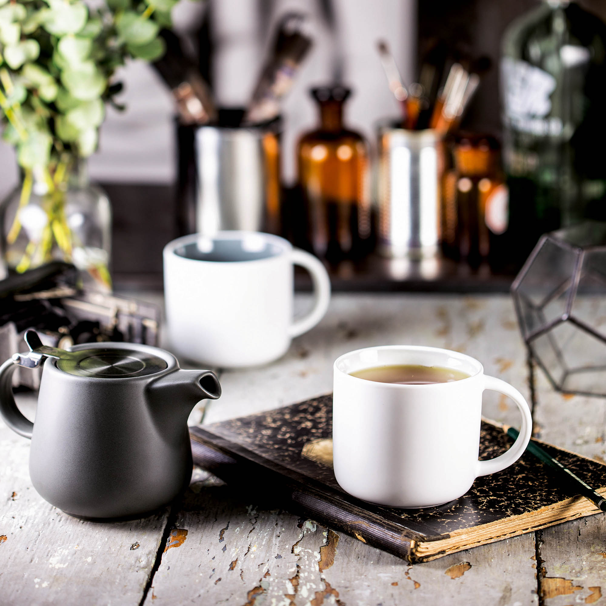 MAXWELL & WILLIAMS Becher WHITE BASICS 0,45 Liter weiß 4 Stück im Set