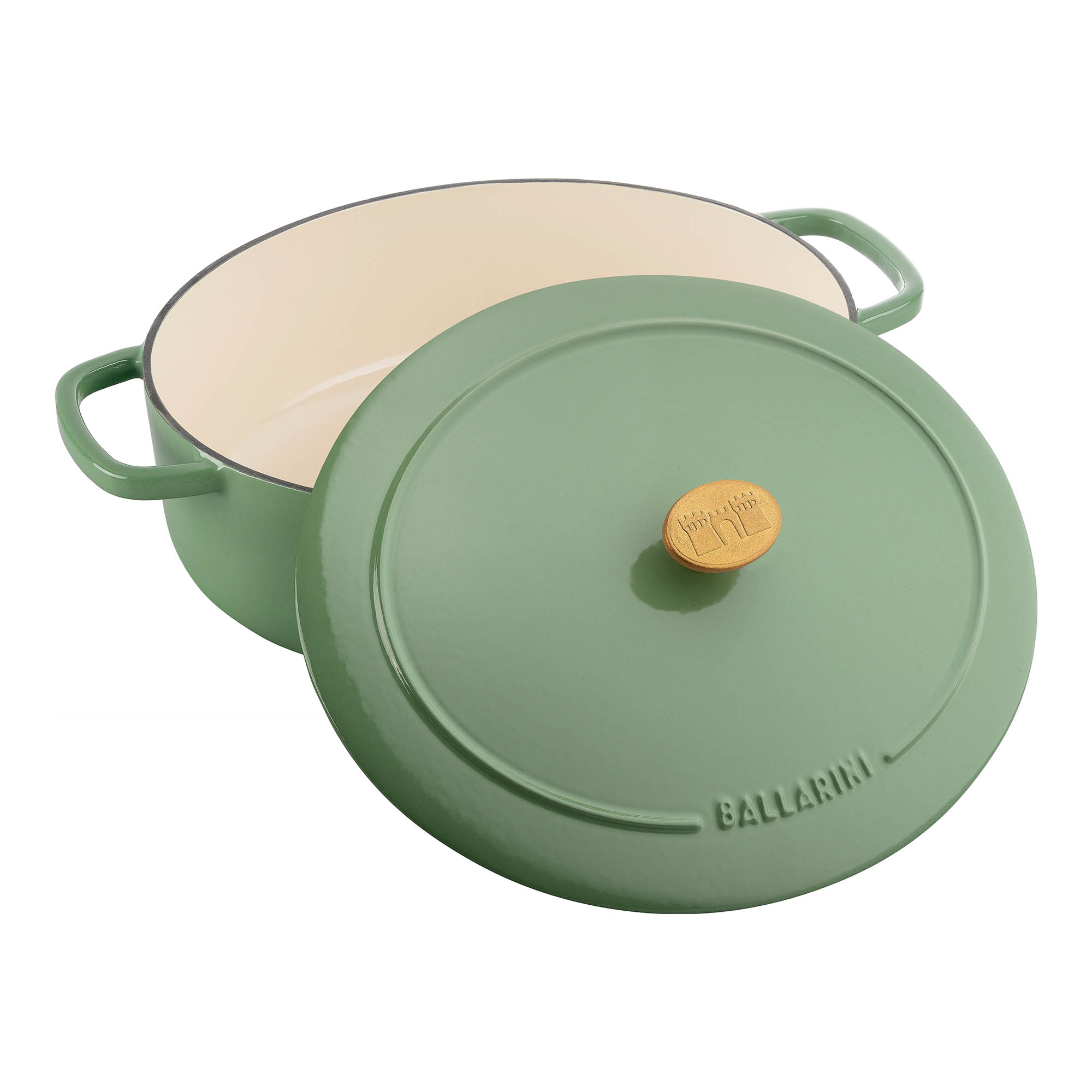 BALLARINI Cocotte BELLAMONTE 31 cm oval 5,5 Liter Bräter aus Gusseisen grün