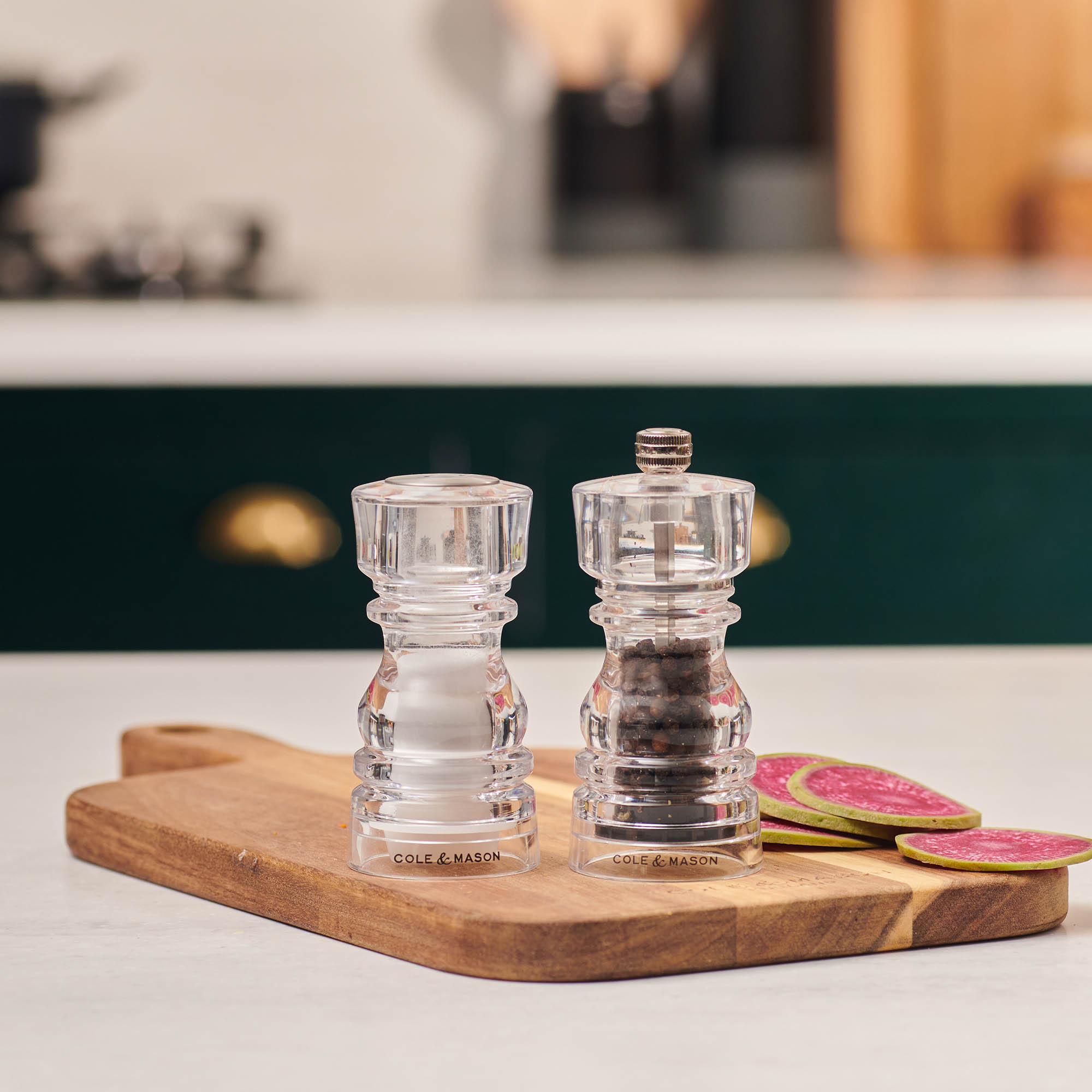 COLE & MASON Geschenk-Set Salzstreuer und Pfeffermühle LONDON 13 cm Acryl