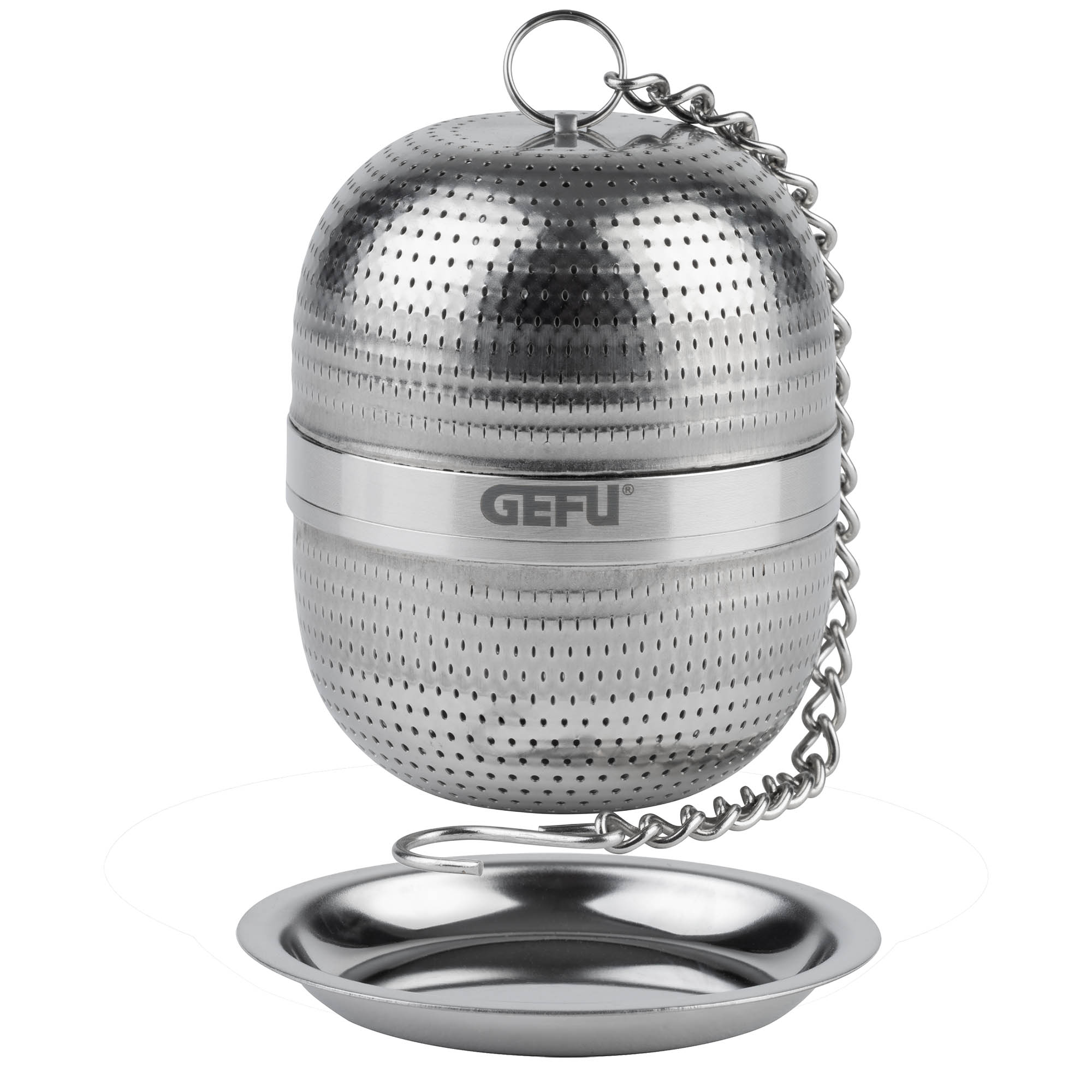 GEFU Tee-Ei mit Ablage VELORA aus Edelstahl Teesieb Teefilter