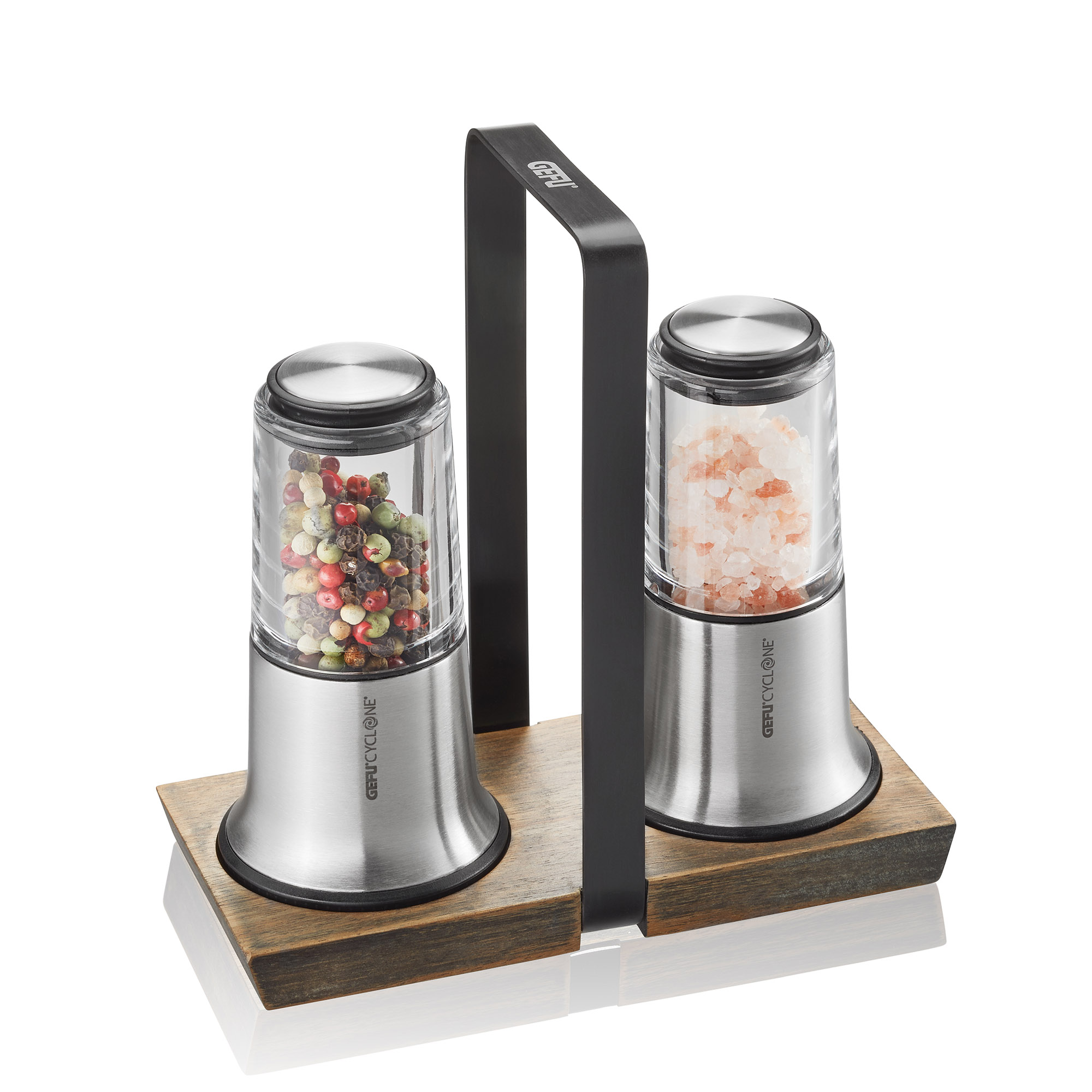 GEFU Menage mit Salzmühle und  Pfeffermühle X-PLOSION Edelstahl im Set