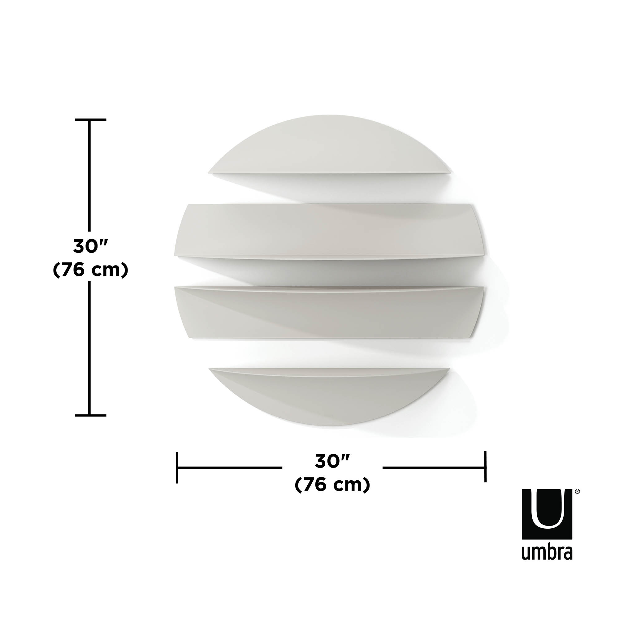 UMBRA Vierteiliges Metall-Wandregal SOLIS steingrau 76 x 76 cm