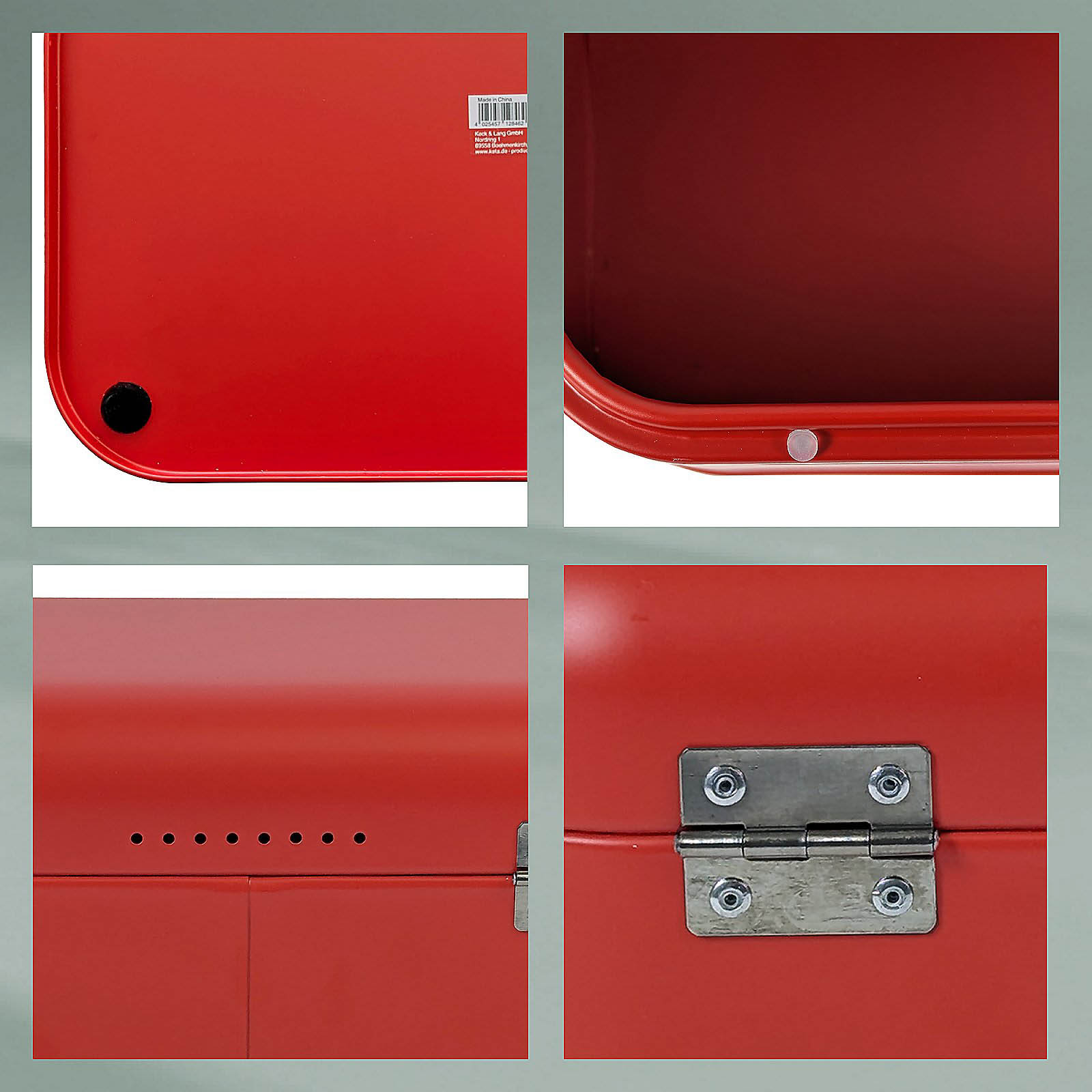 KELA FRISCA metal bread bin 30 x 18 x 16.5 cm carmine red