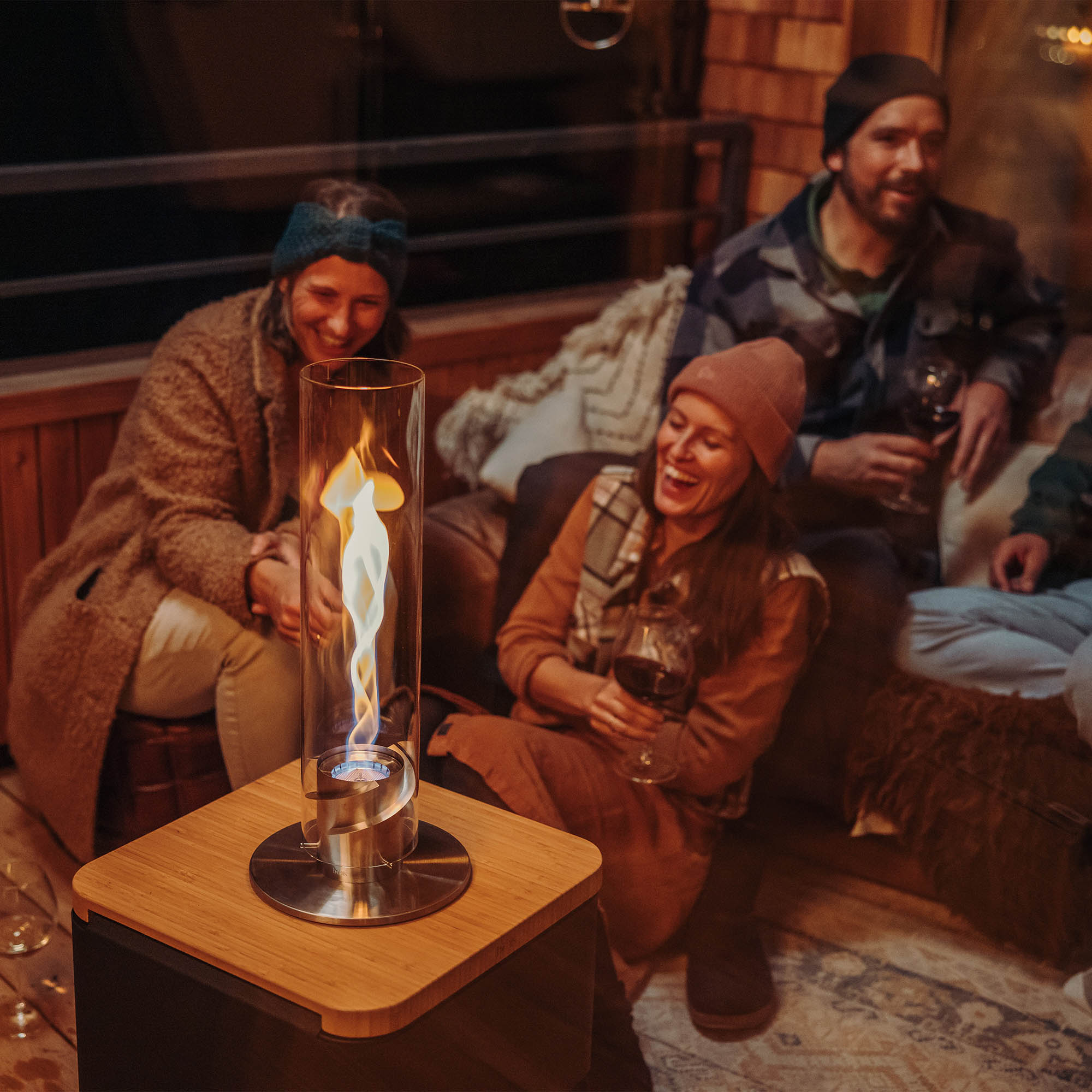 HÖFATS Tischfeuer SPIN classic 1200 mit Bio-Burner silber