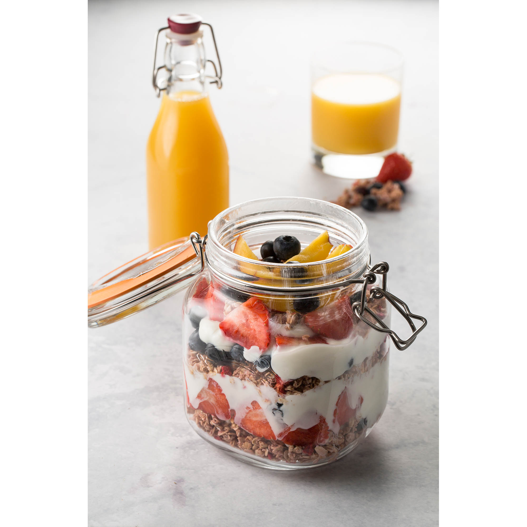 KILNER square swing-top jar, 1.0 litre, storage jar, preserving jar
