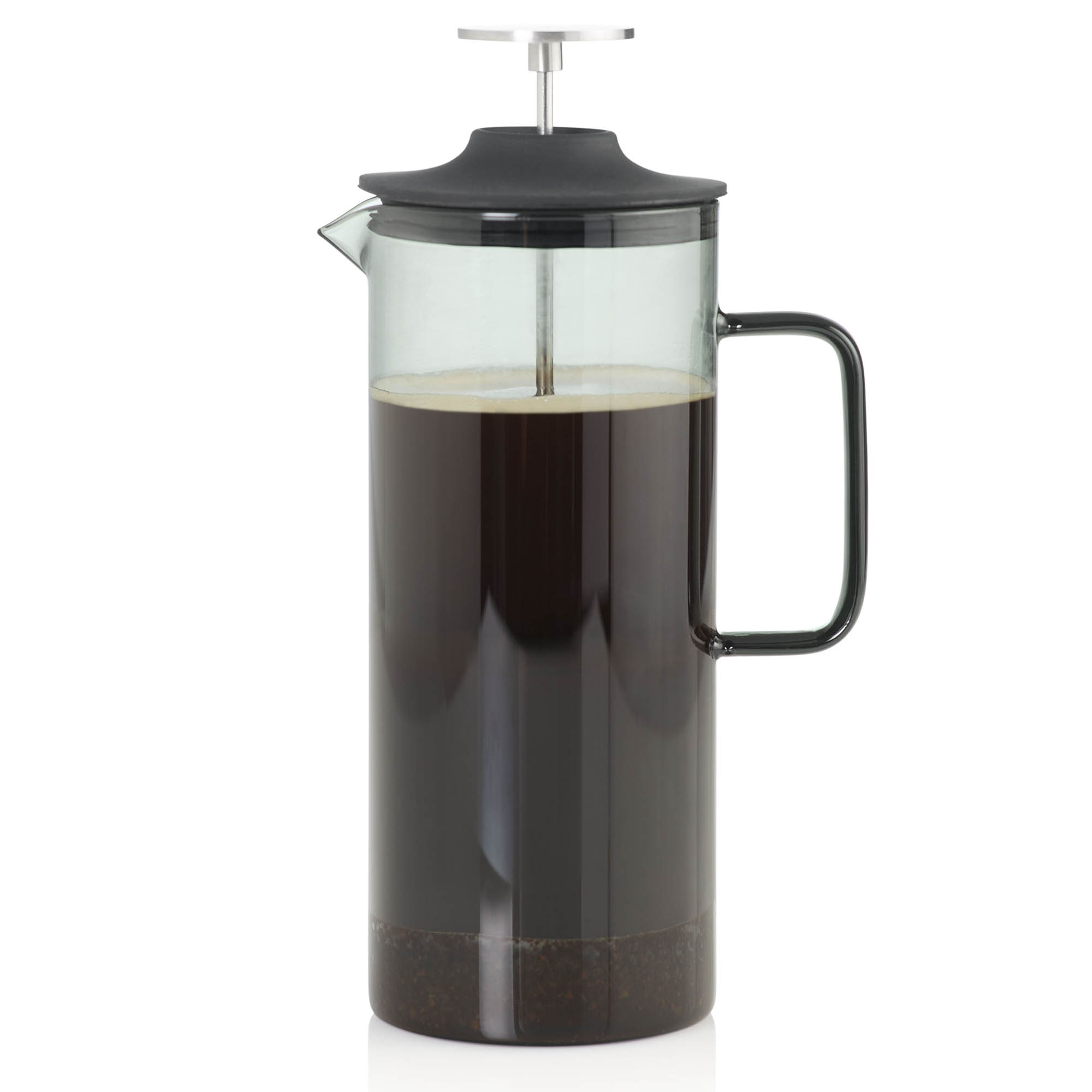 AdHoc French Press Kaffeebereiter IMPACT Borosilikatglas grau 1,0 Liter