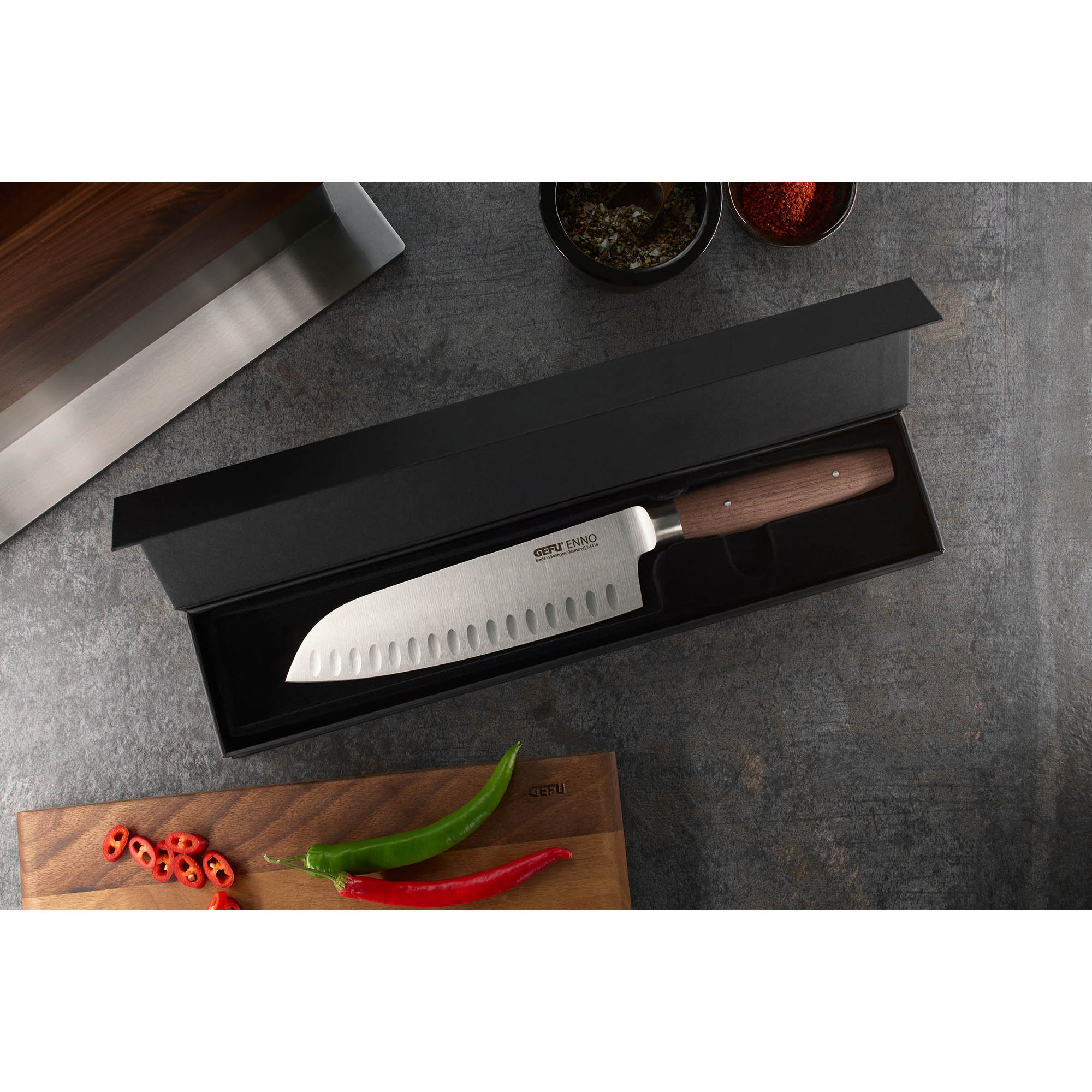 GEFU paring knife ENNO 9.5 cm with walnut handle