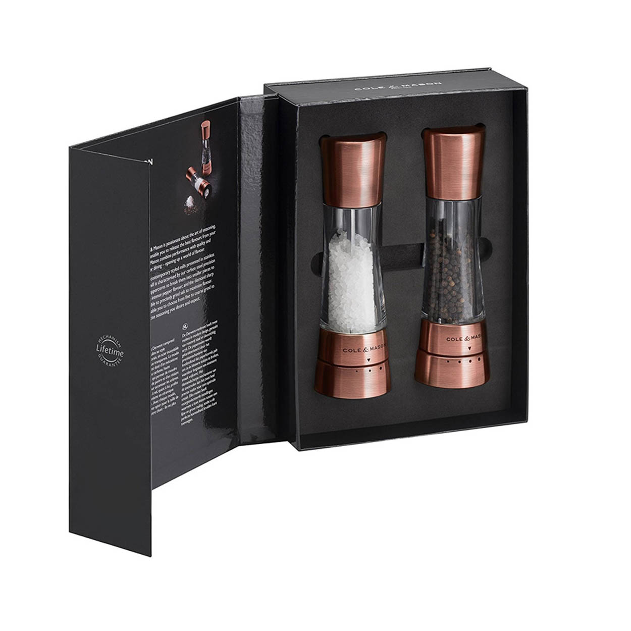 COLE & MASON Geschenk-Set Salzmühle und Pfeffermühle DERWENT 19 cm kupferfarben